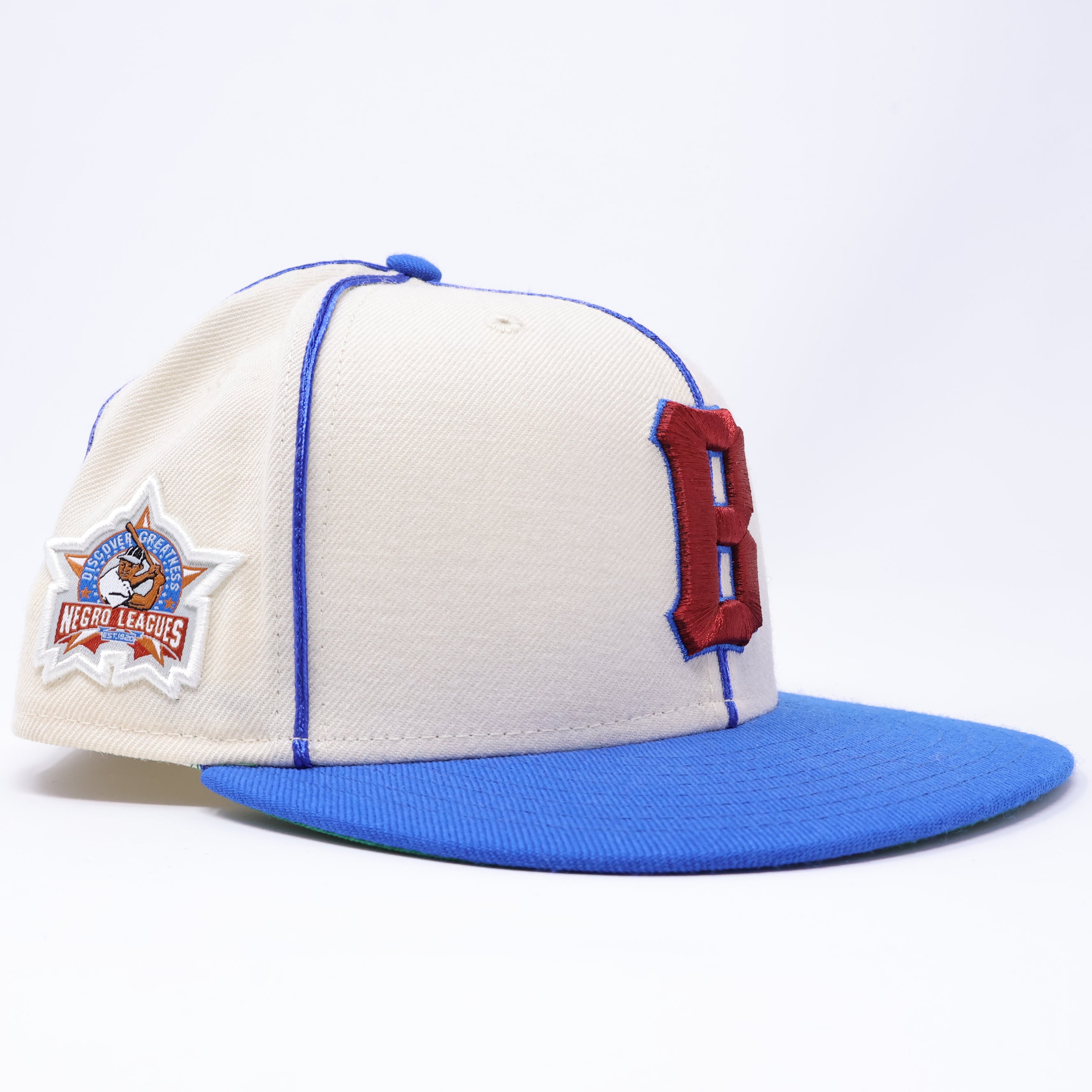 USED 7 Chrome Birmingham Black Barons Negro League 59fifty New Era Fitted Hat Cap