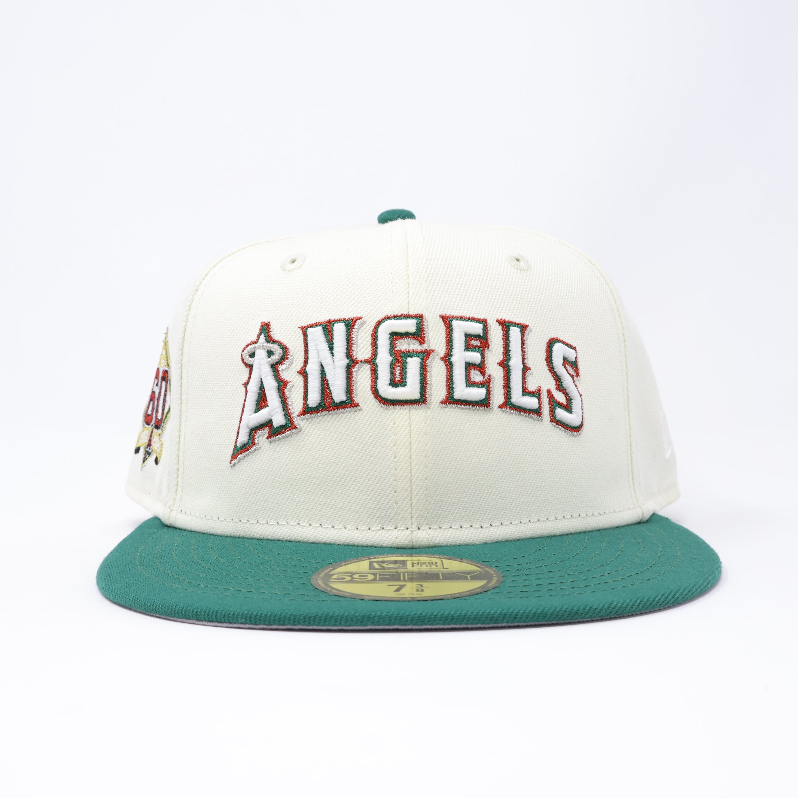 NWT 3/8 Chrome Los Angeles Angels 60th Anniversary 59fifty New Era Fitted Hat Cap