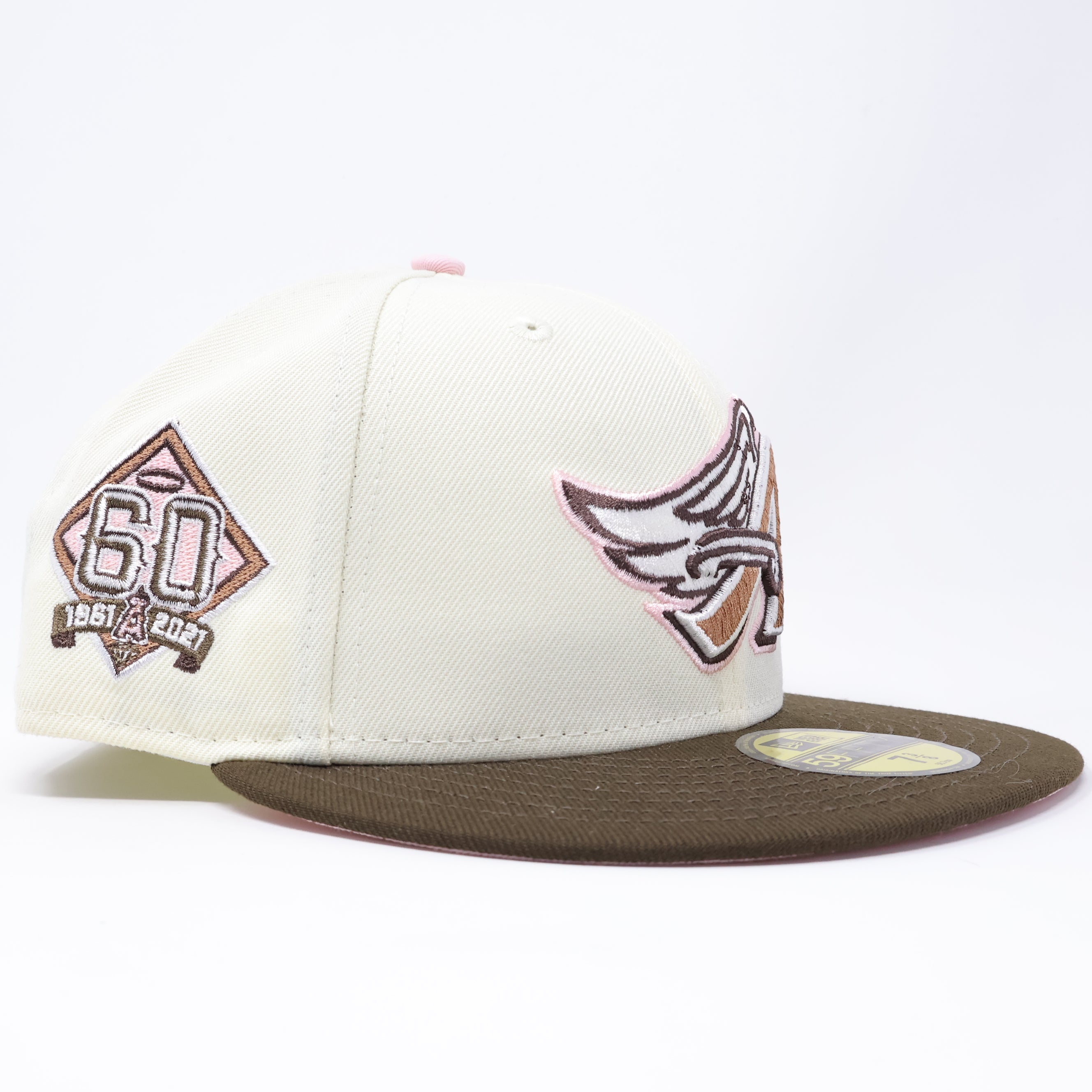 NWT 3/8 Chrome Los Angeles Angels 60th Anniversary 59fifty New Era Fitted Hat Cap