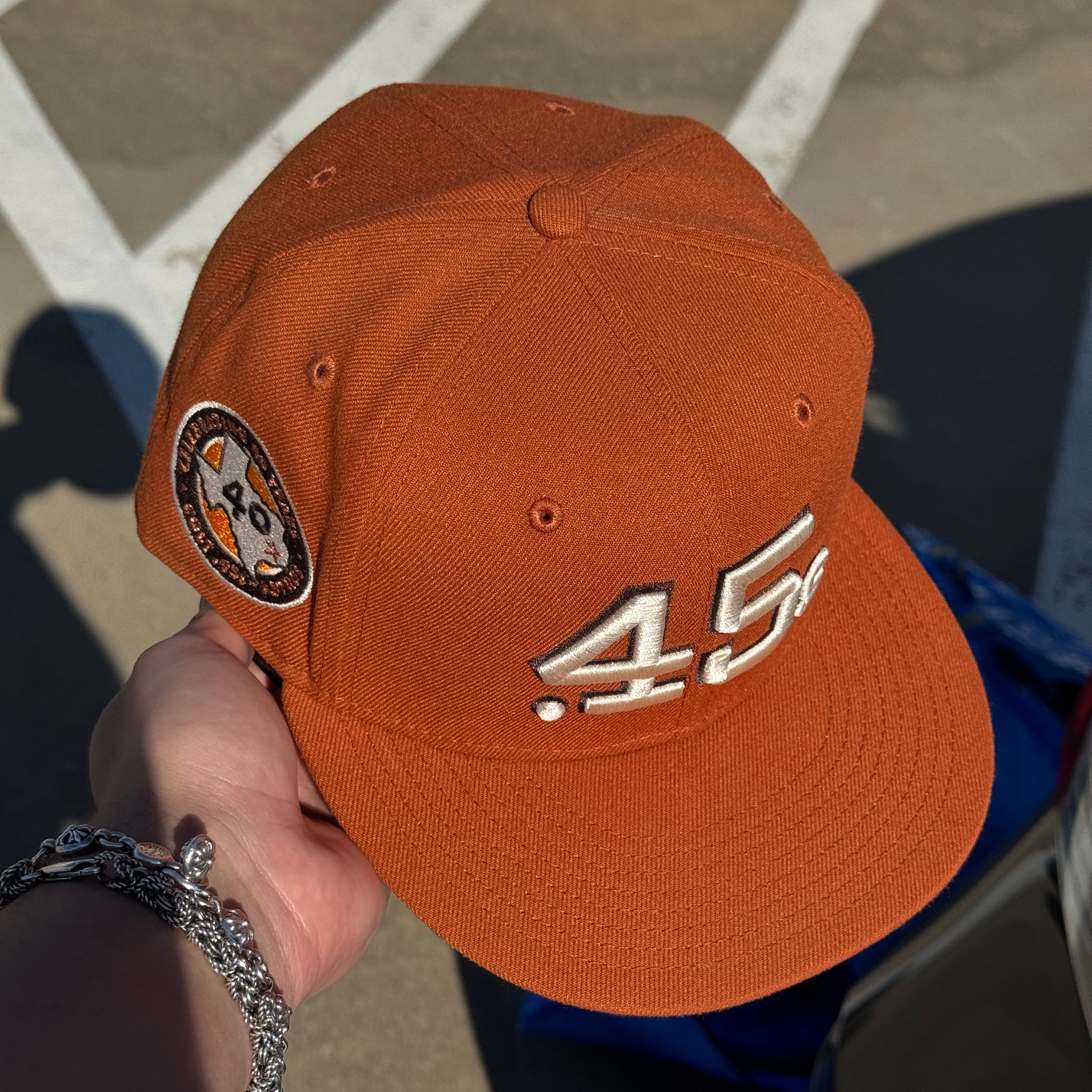 USED 3/8 Orange Houston Astros Colt 45 Celebrating 40 Years 59fifty New Era Fitted Hat Cap