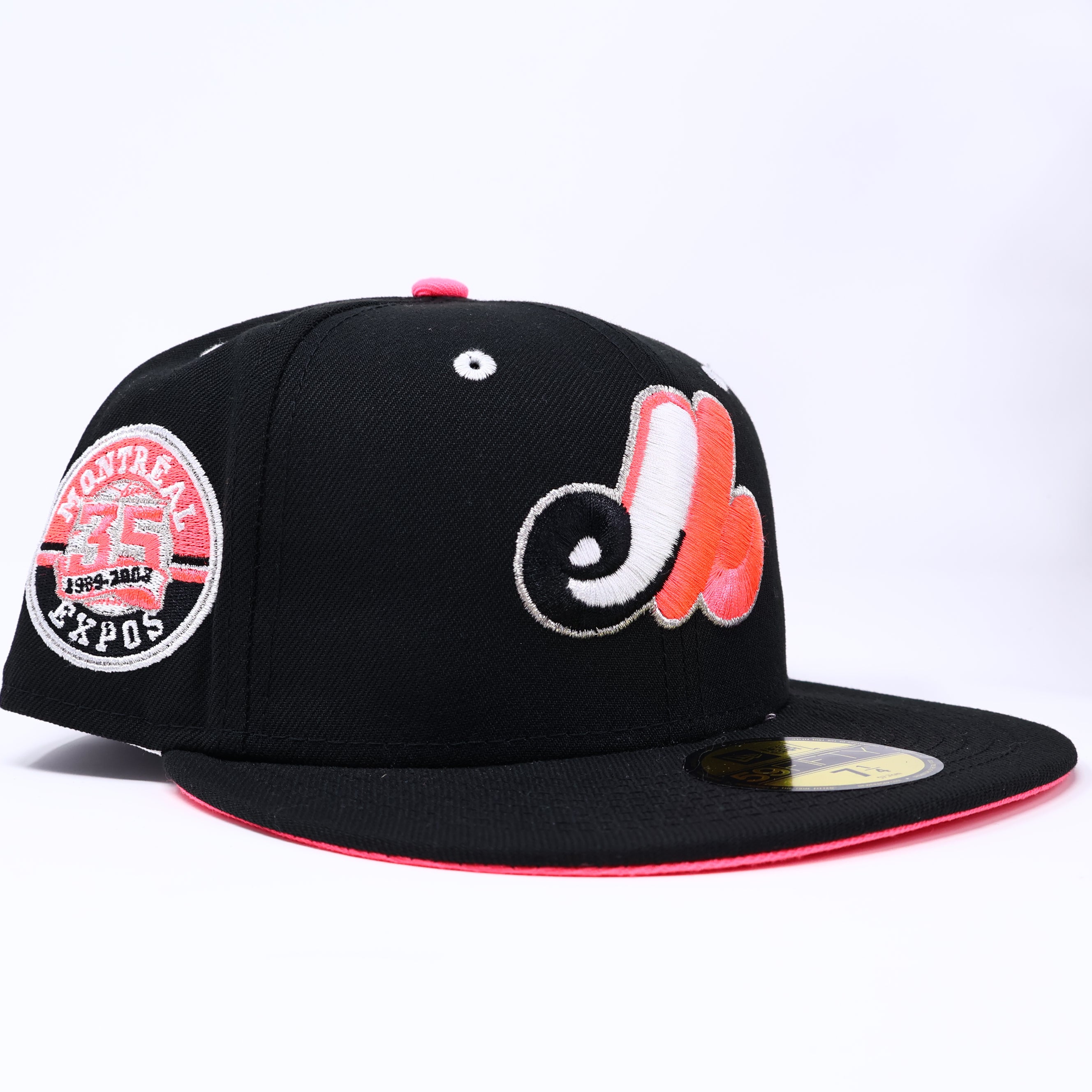 NWT 1/4 Black Montreal Expos 35th Anniversary 59fifty New Era Fitted Hat Cap