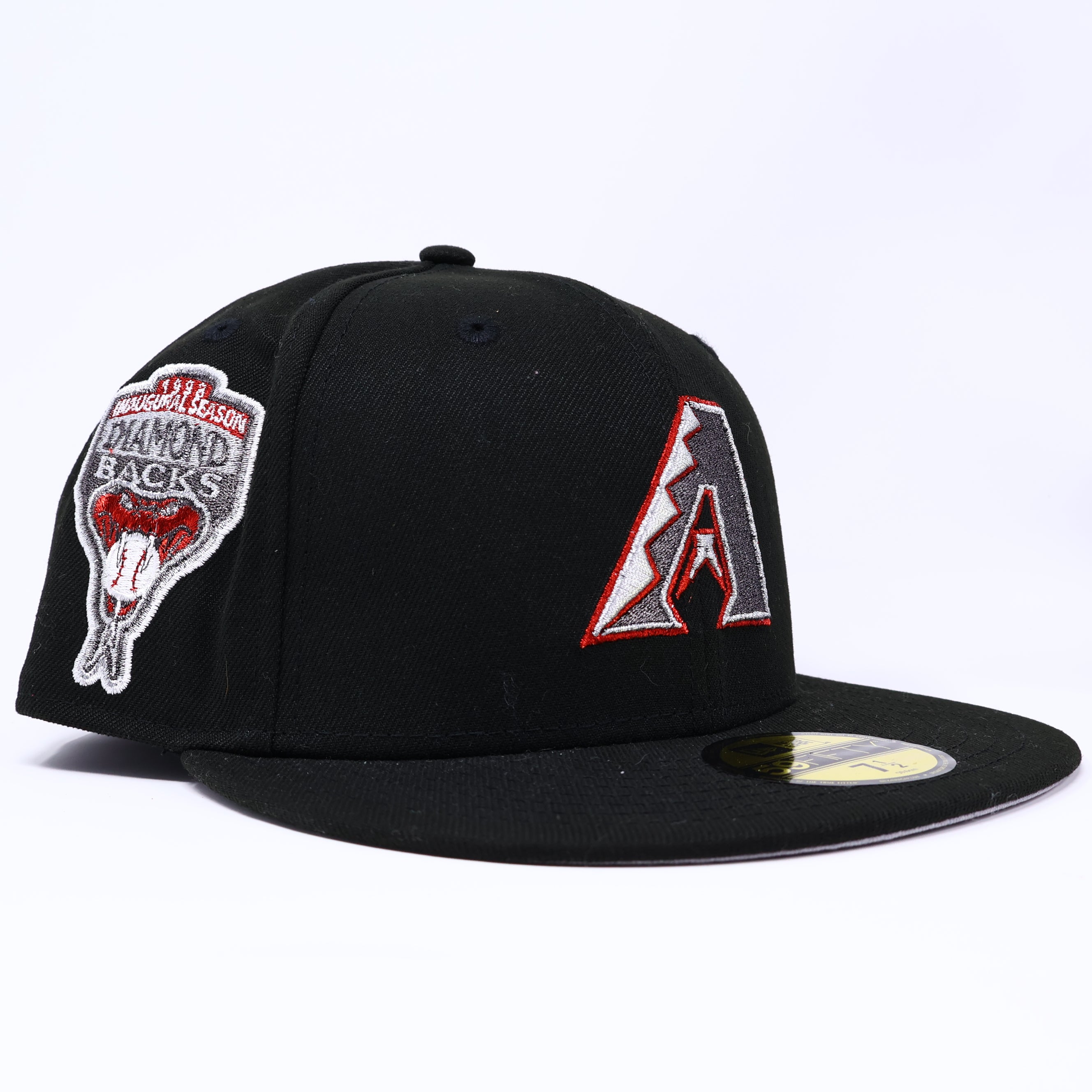 NWT 1/2 Black Arizona Diamondbacks 1998 Inaugural Season 59fifty New Era Fitted Hat Cap