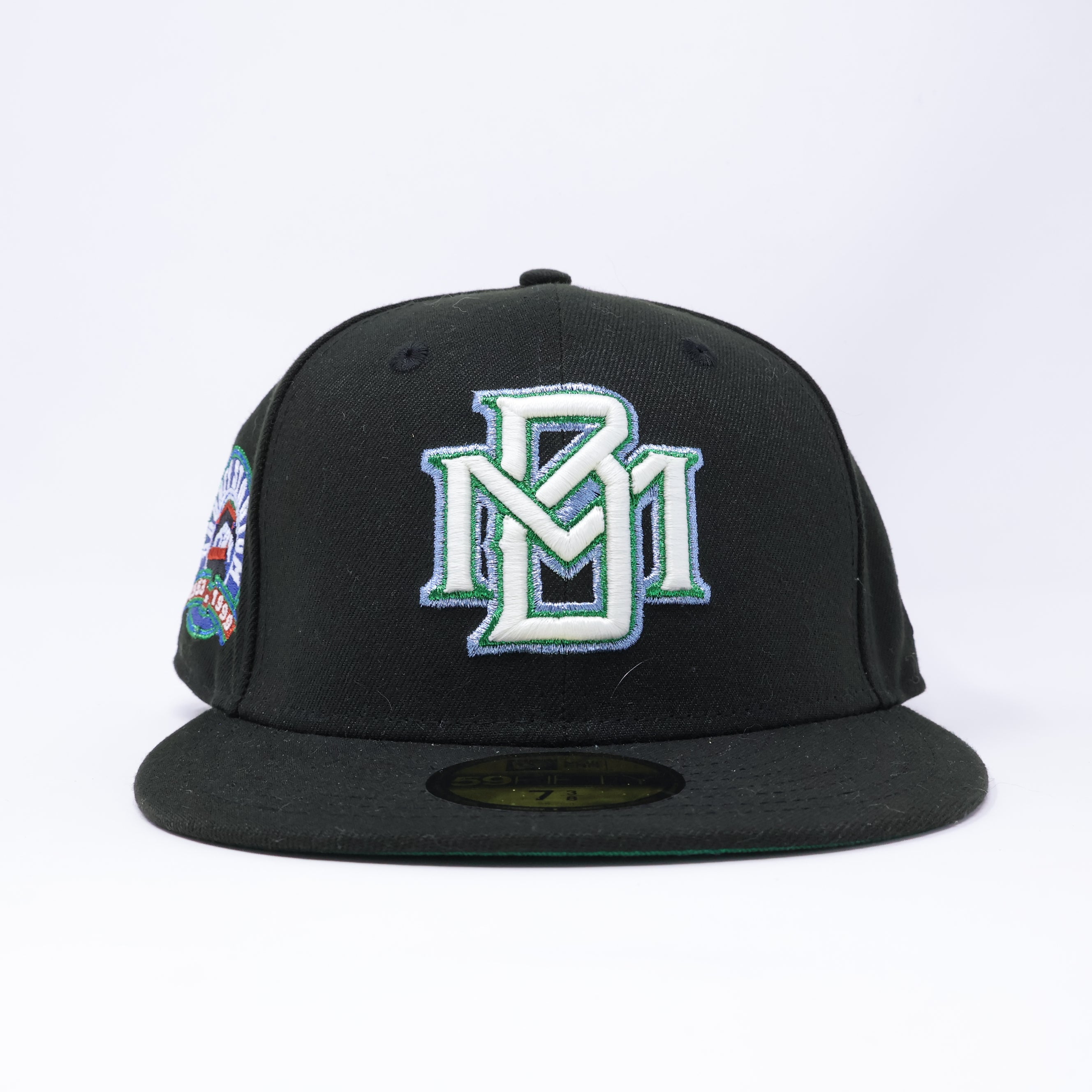 NWT 3/8 Black Milwaukee Brewers County Stadium 59fifty New Era Fitted Hat Cap