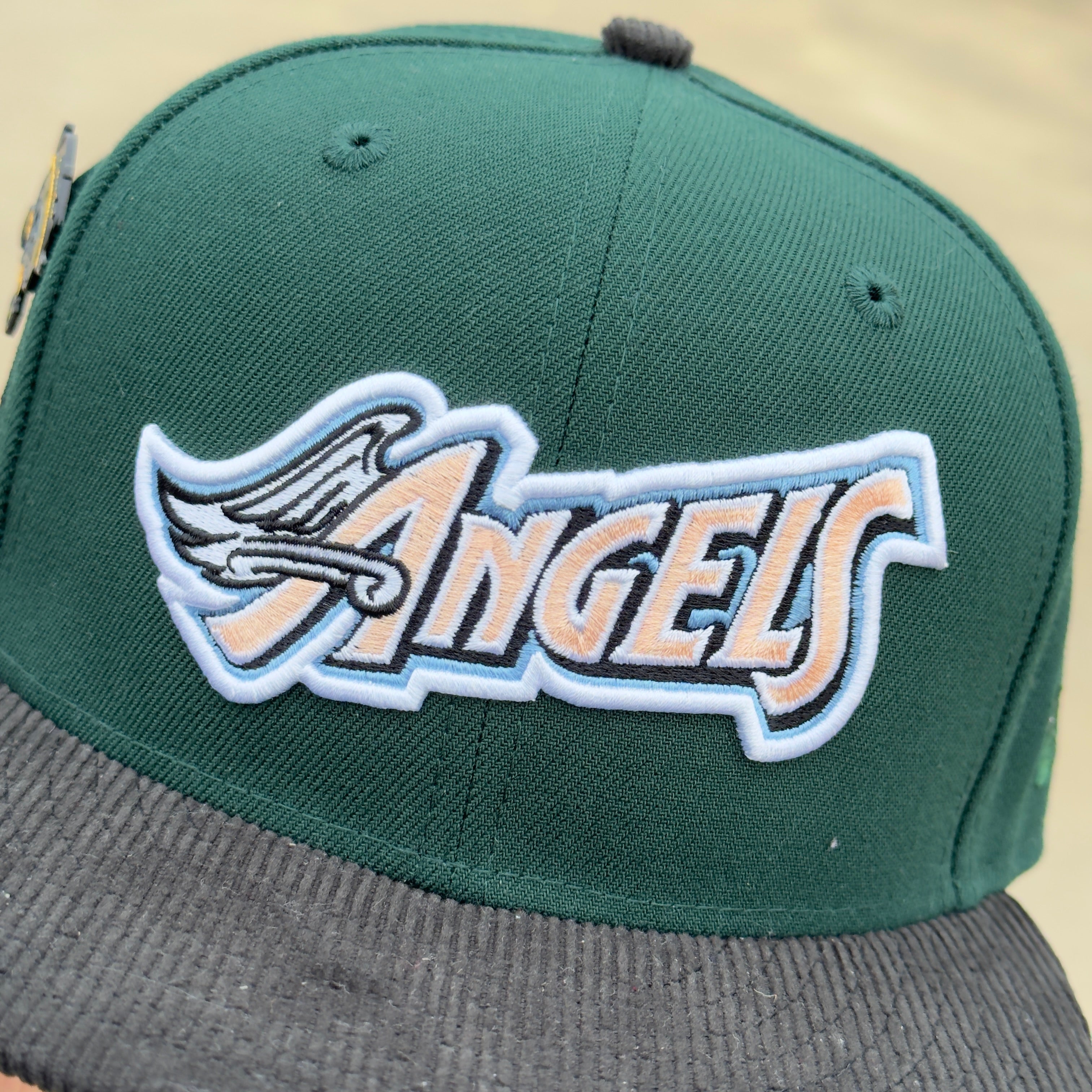 7 1/4  Green Anaheim Angels 60th Anniversary Corduroy 59fifty New Era Fitted Cap Hat