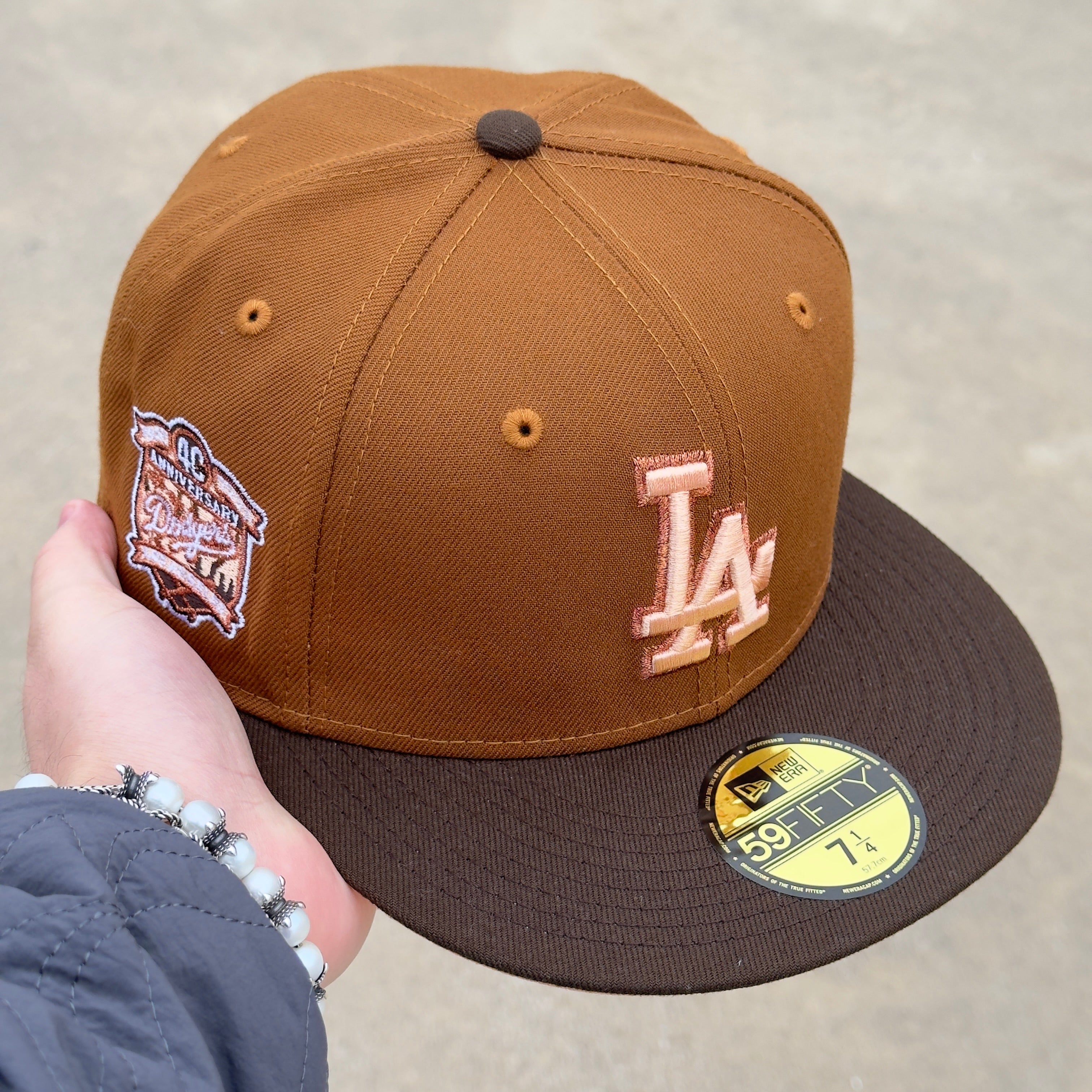 7 1/4 Brown Los Angeles 40th Anniversary MLB 59fifty New Era Fitted Cap Hat