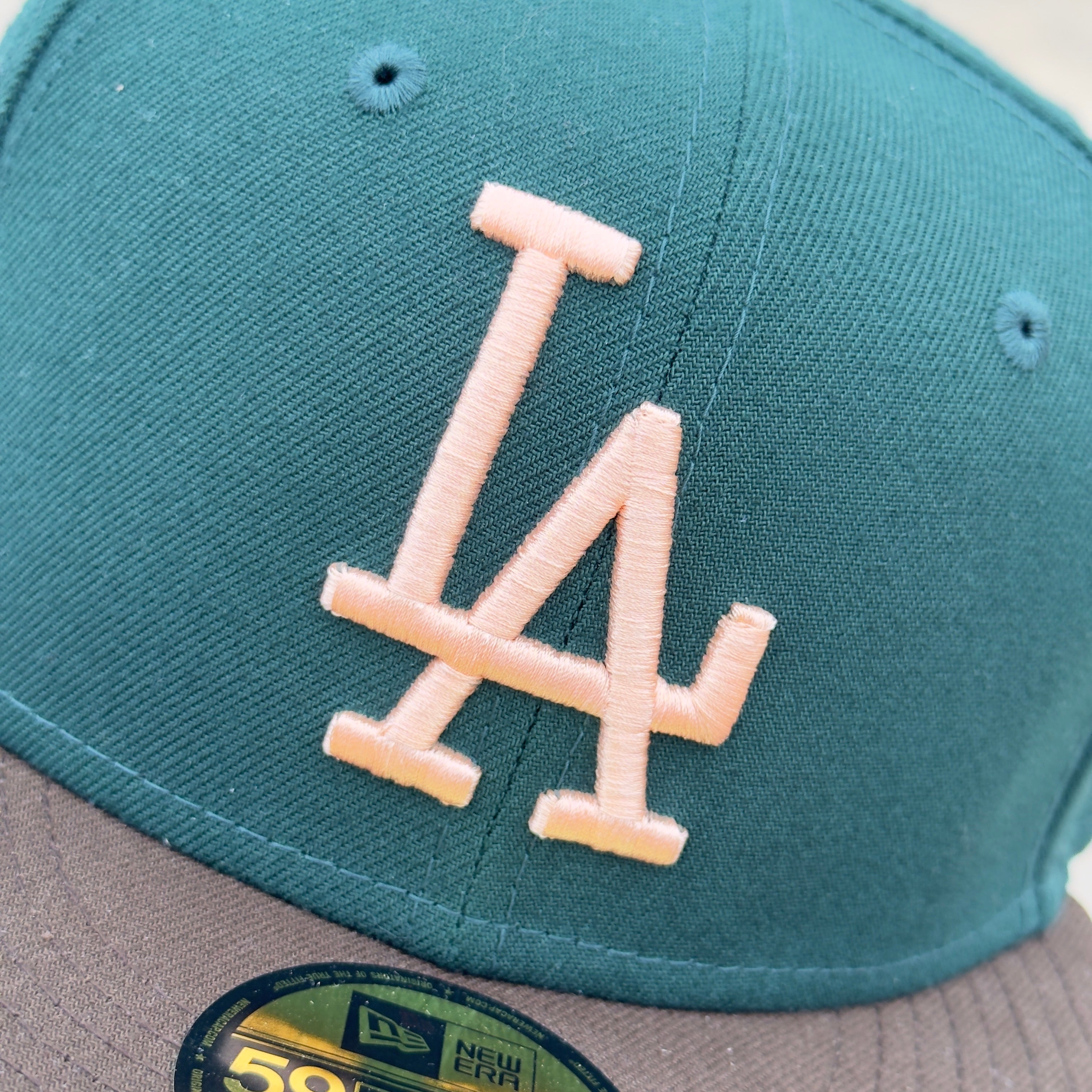 7 1/4 Green Los Angeles Dodgers LA World Series 59fifty New Era Fitted Cap Hat