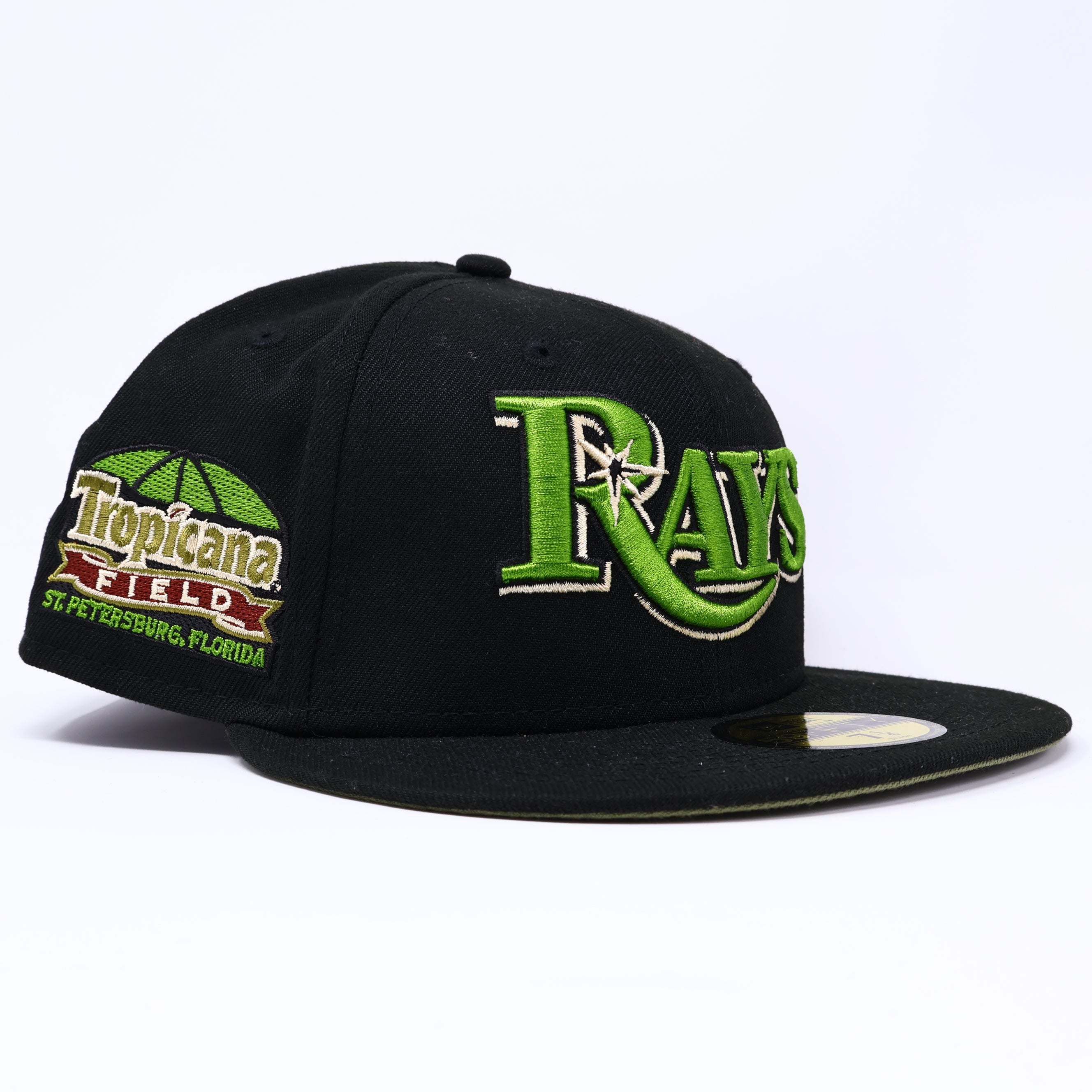NWT 1/4 Black Tampa Bay Devil Rays Tropicana Field 59fifty New Era Fitted Hat Cap