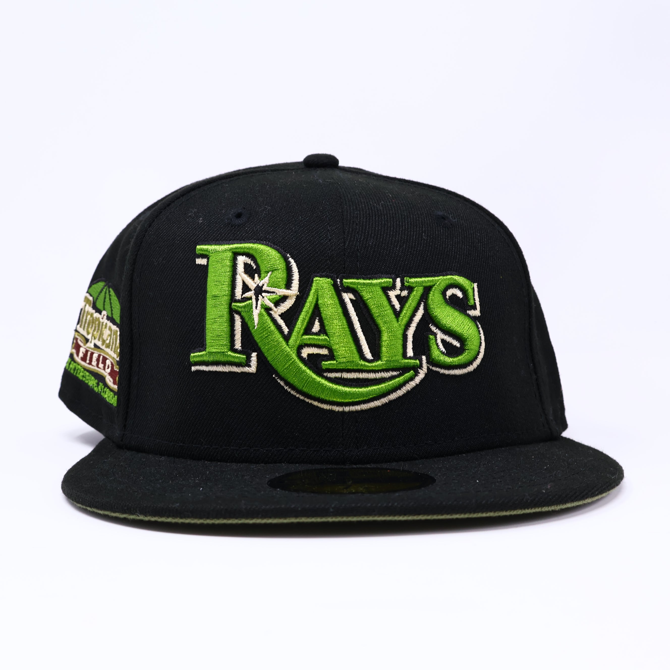 NWT 1/4 Black Tampa Bay Devil Rays Tropicana Field 59fifty New Era Fitted Hat Cap