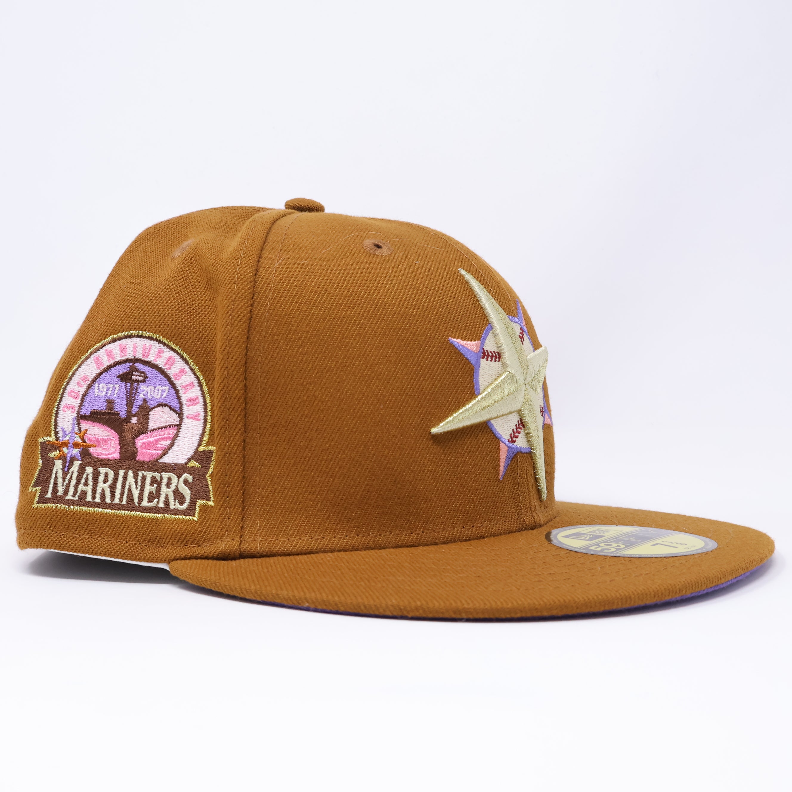 NWT 3/8 Brown Seattle Mariners 30th Anniversary 59fifty New Era Fitted Hat Cap