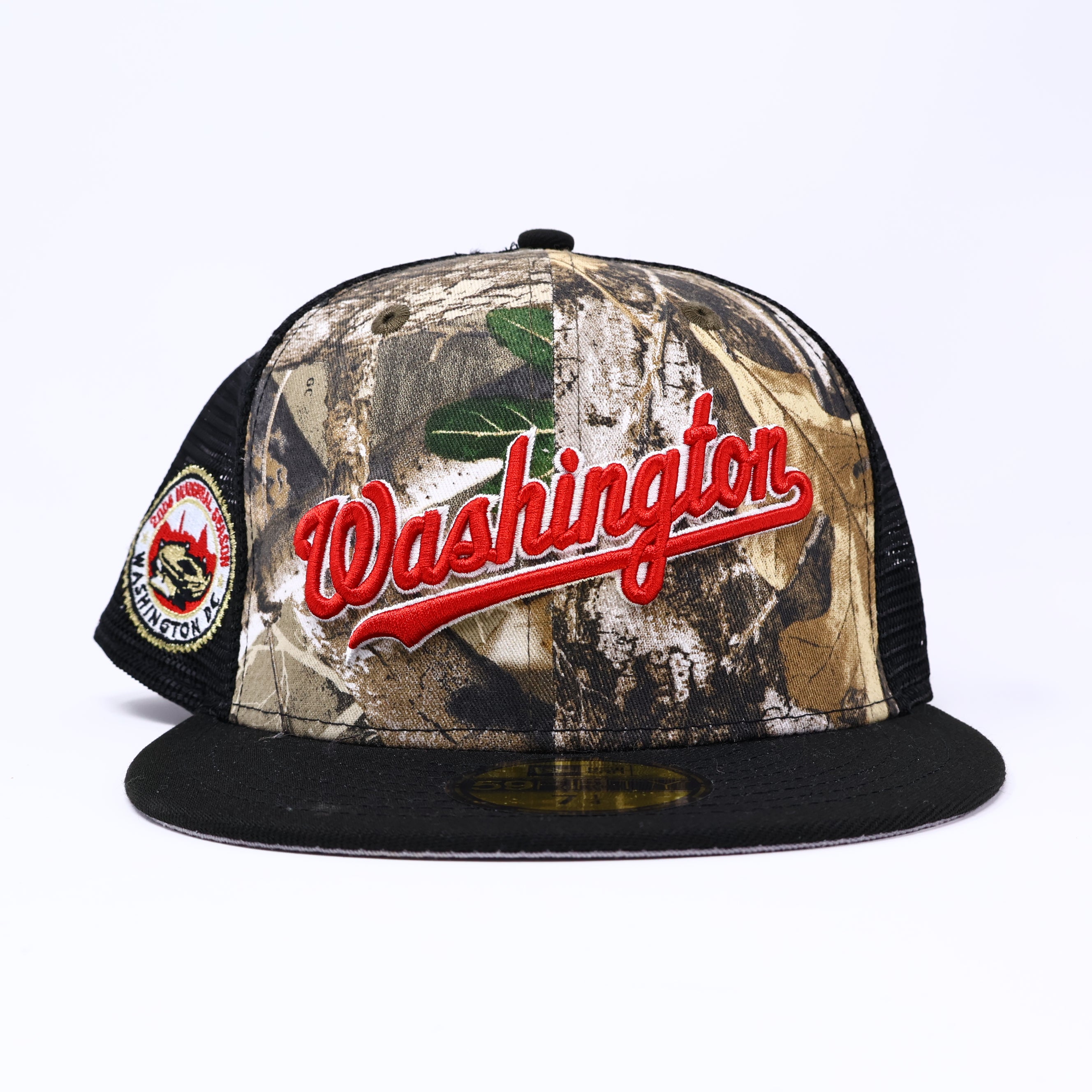 NWT 1/4 Black Trucker Washington Nationals 2008 Inaugural 59fifty New Era Fitted Hat Cap