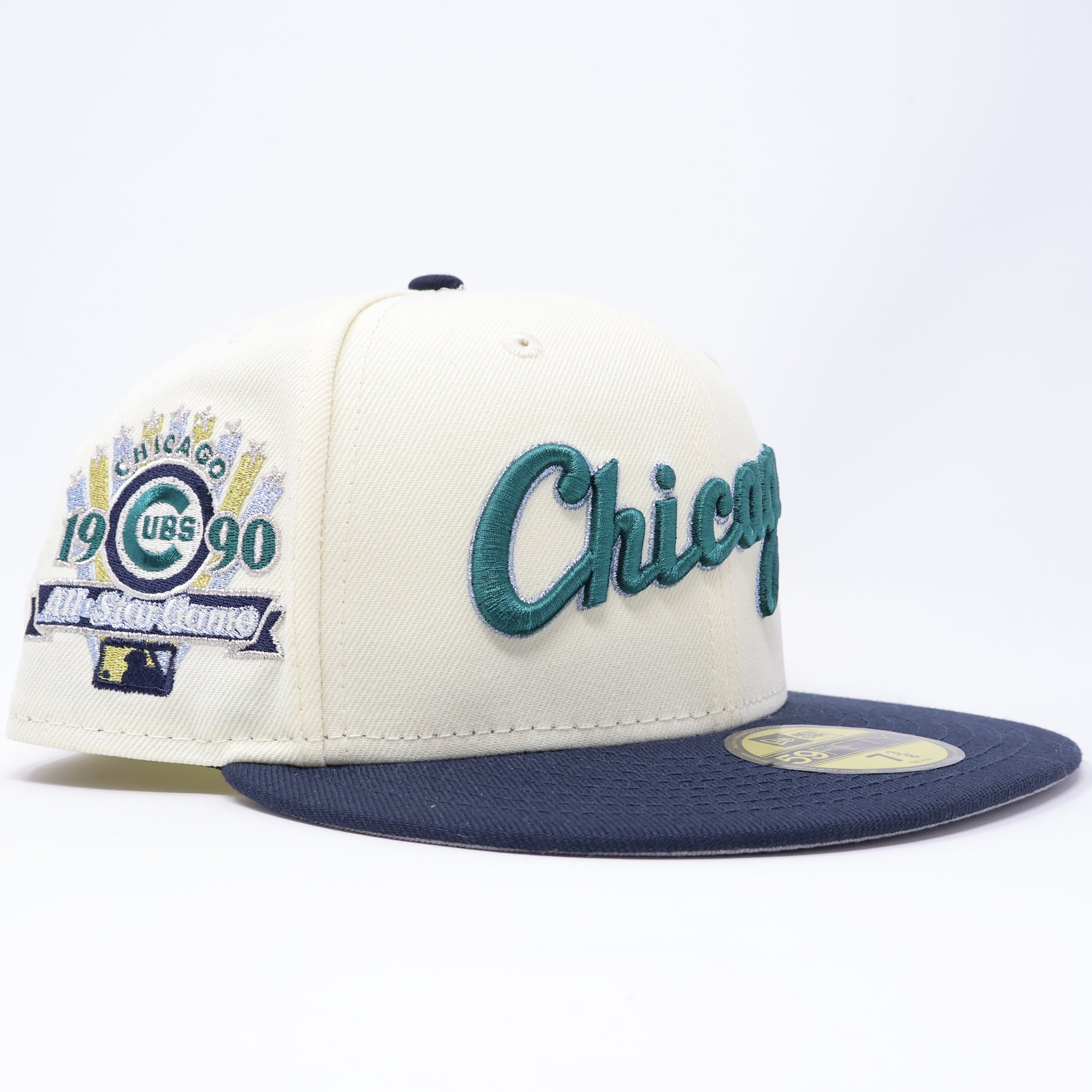 NWT 3/8 Chrome Chicago Cubs 1990 All-Star Game 59fifty New Era Fitted Hat Cap