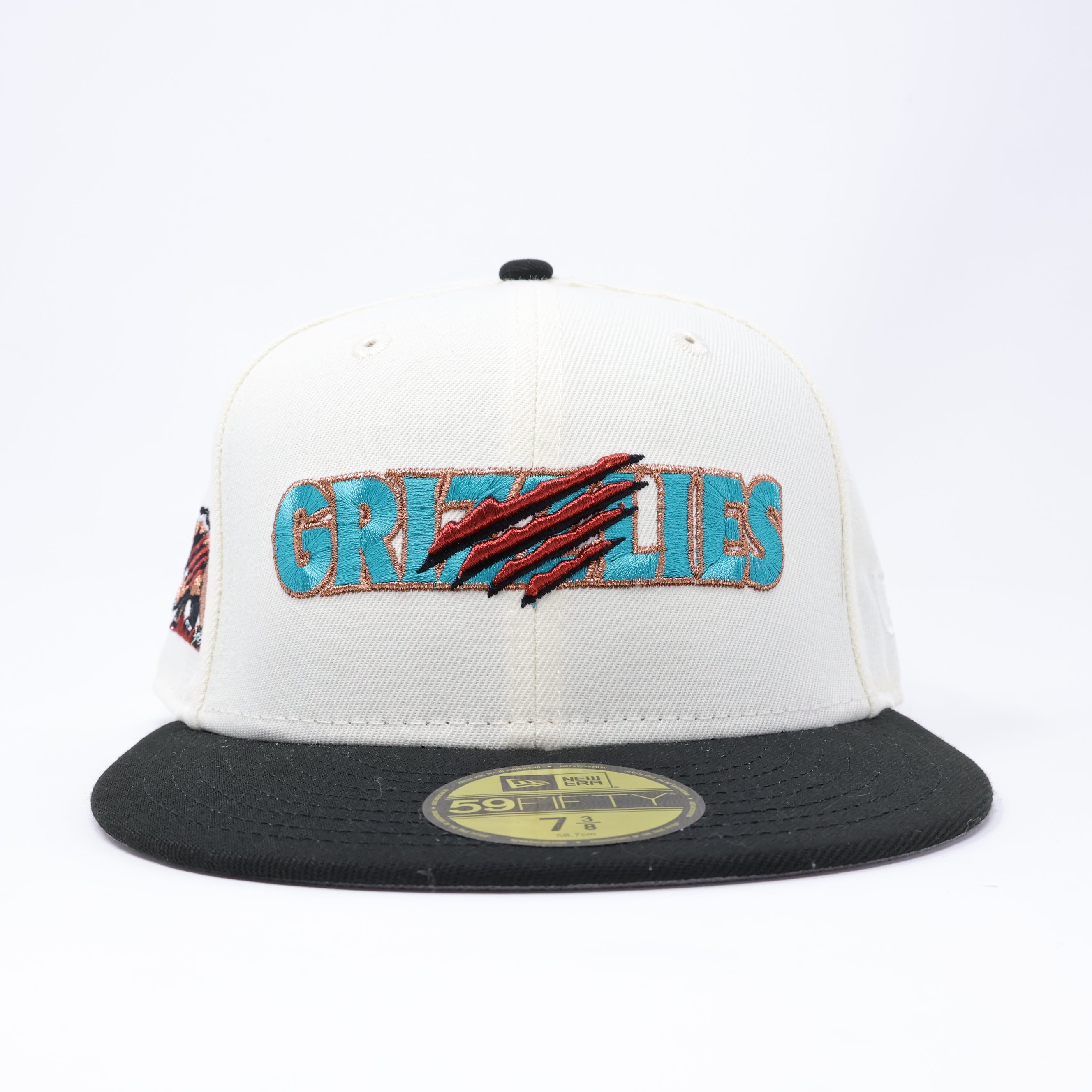 NWT 3/8 Chrome Fresno Grizzlies Bear Logo 59fifty New Era Fitted Hat Cap