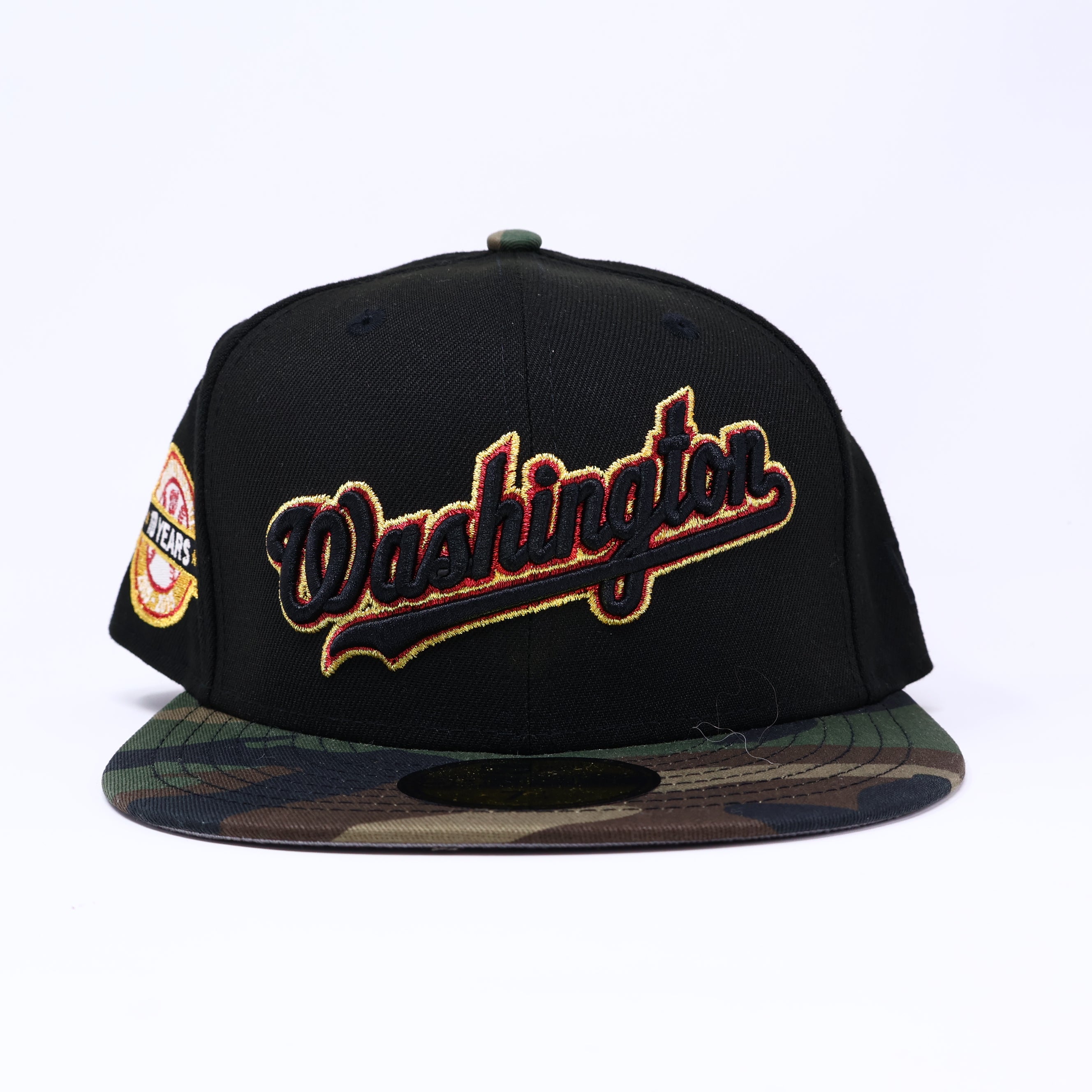 NWT 1/4 Black Washington Nationals 10 Years 59fifty New Era Fitted Hat Cap