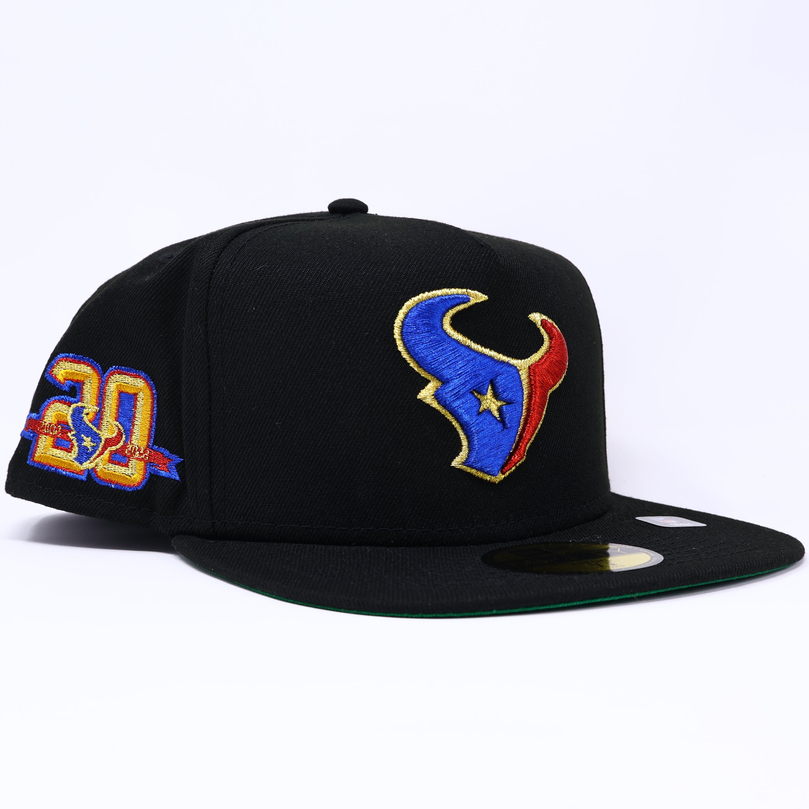 NWT Black Houston Texans 20th Anniversary 59fifty A-Frame New Era Fitted Hat Cap