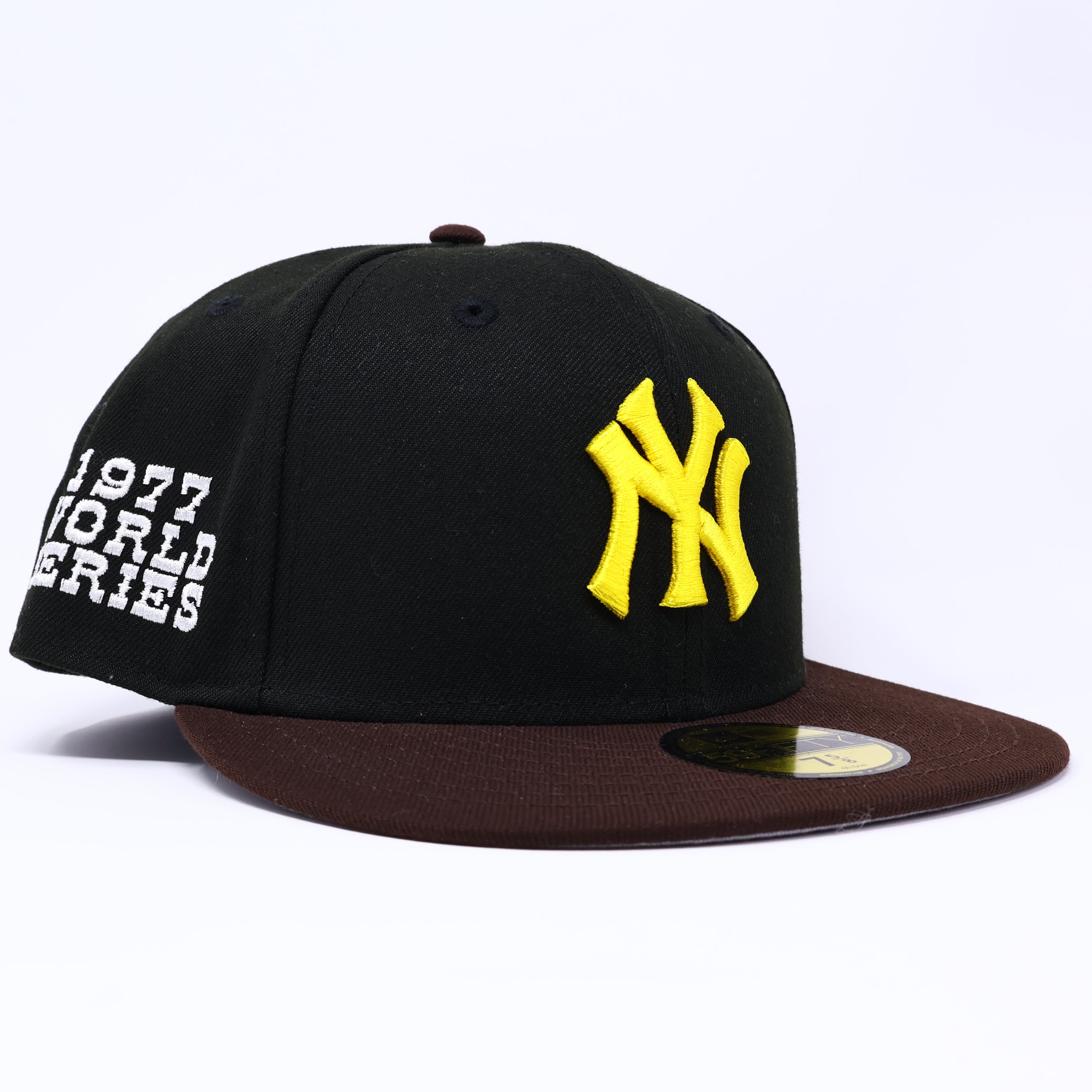 NWT 5/8 Black New York Yankees 1977 World Series 59fifty New Era Fitted Hat Cap