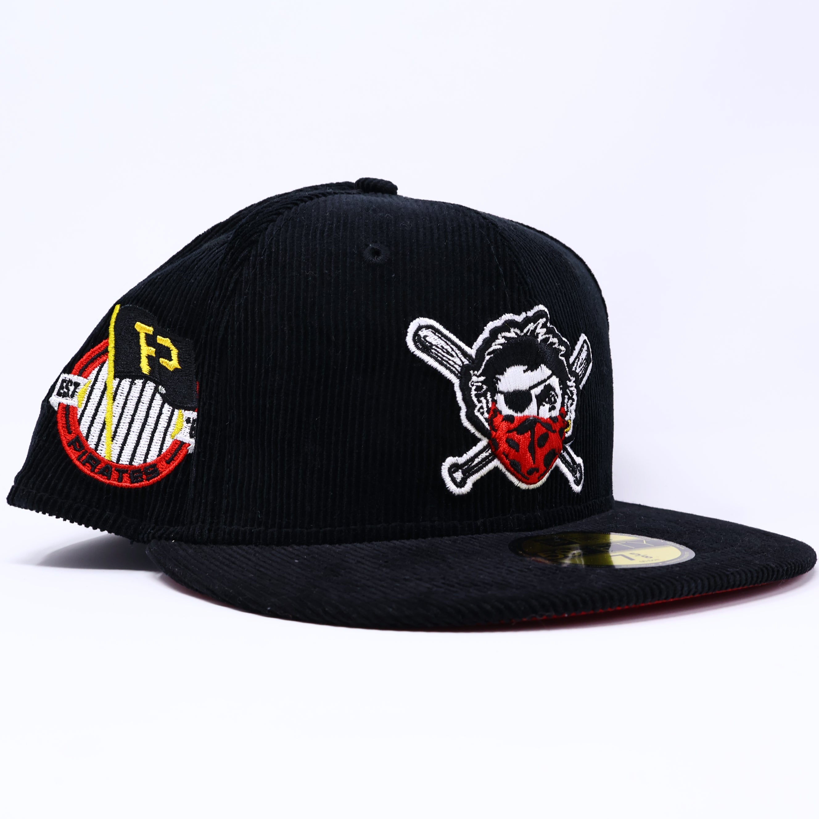 NWT 5/8 Black Covid Pittsburgh Pirates Est. 87 Flag 59fifty New Era Fitted Hat Cap