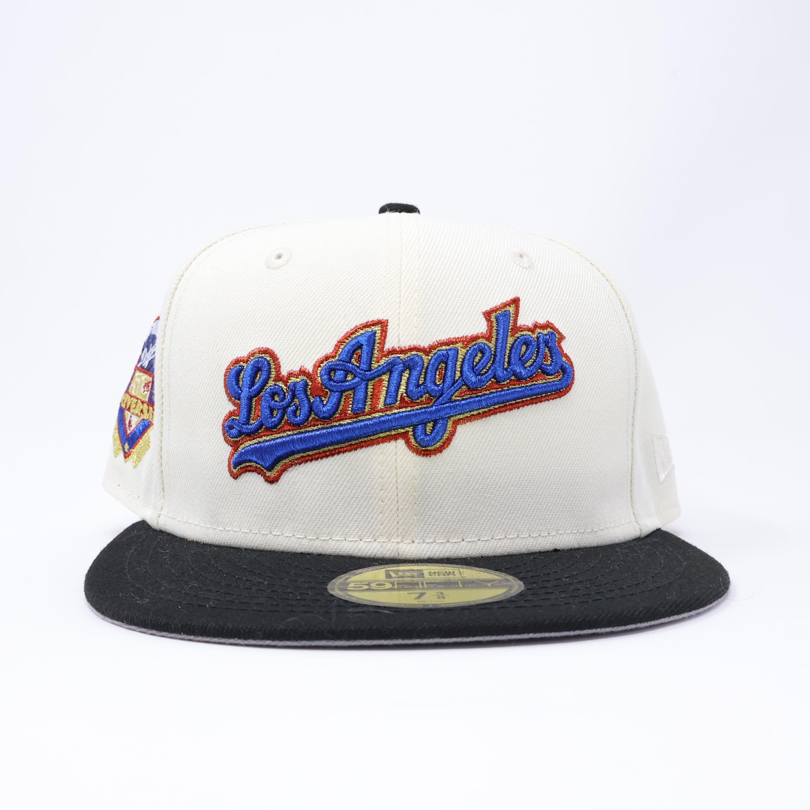 NWT 3/8 Chrome Los Angeles Dodgers 50th Anniversary 59fifty New Era Fitted Hat Cap