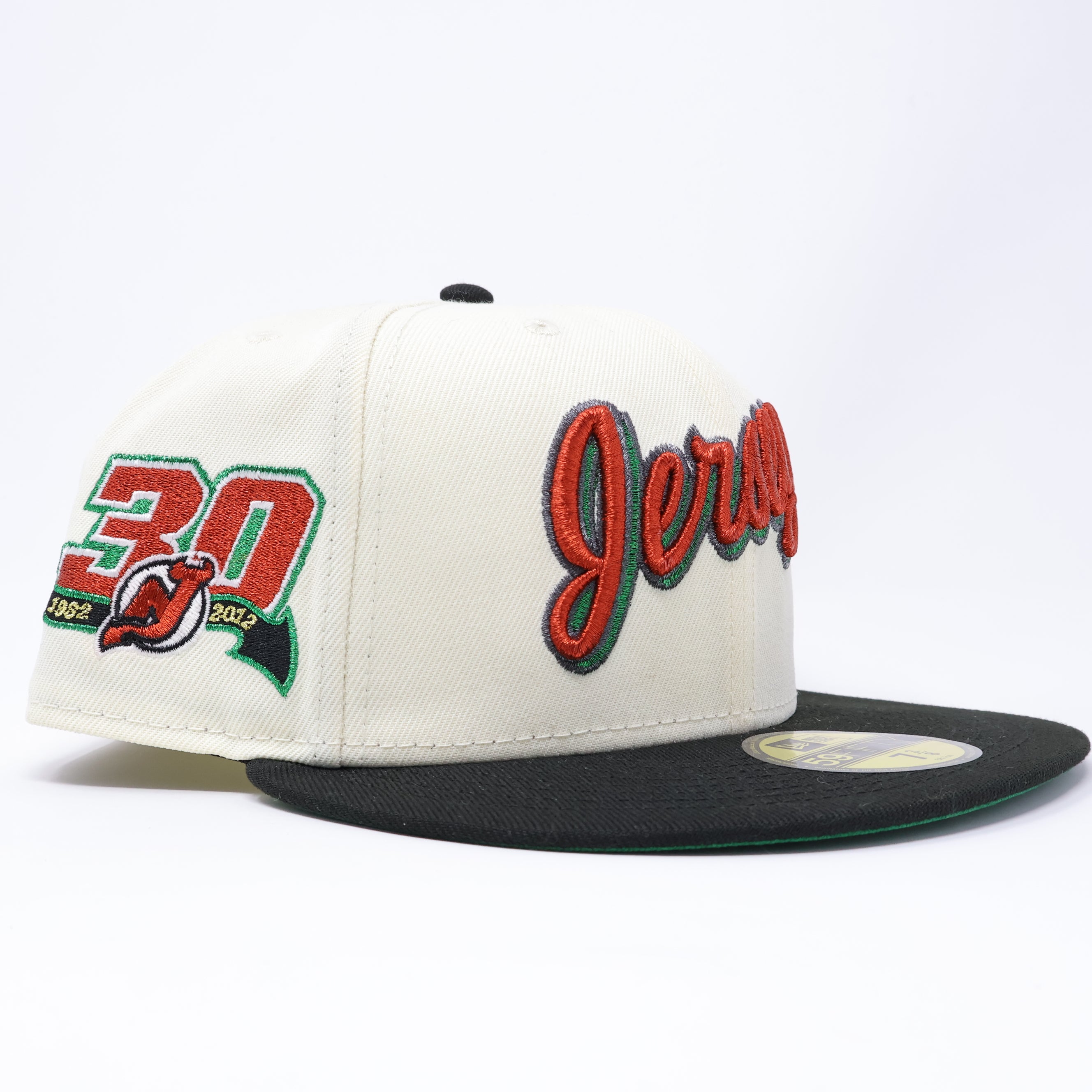 NWT 3/8 Chrome New Jersey Devils 30th Anniversary 59fifty New Era Fitted Hat Cap