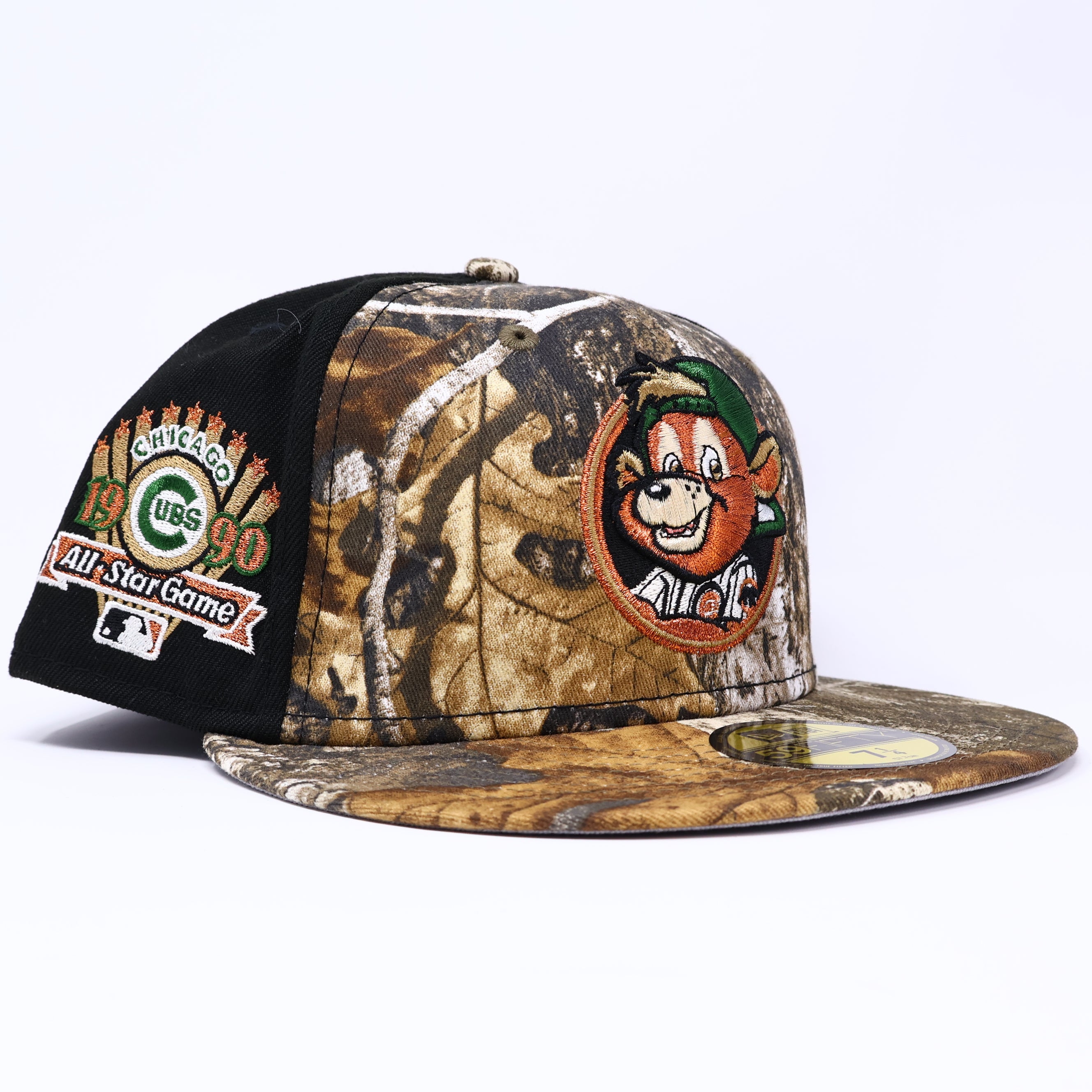 NWT 1/4 Black Camo Realtree Chicago Cubs 1990 All Star Game  59fifty New Era Fitted Hat Cap