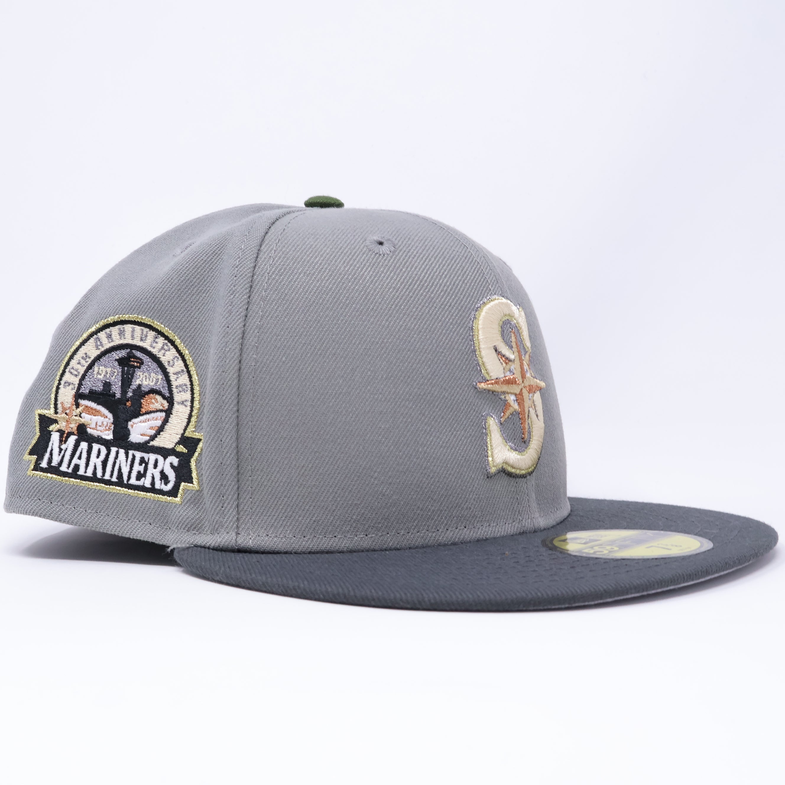 NWT 3/8 Gray Seattle Mariners 30th Anniversary 59fifty New Era Fitted Hat Cap