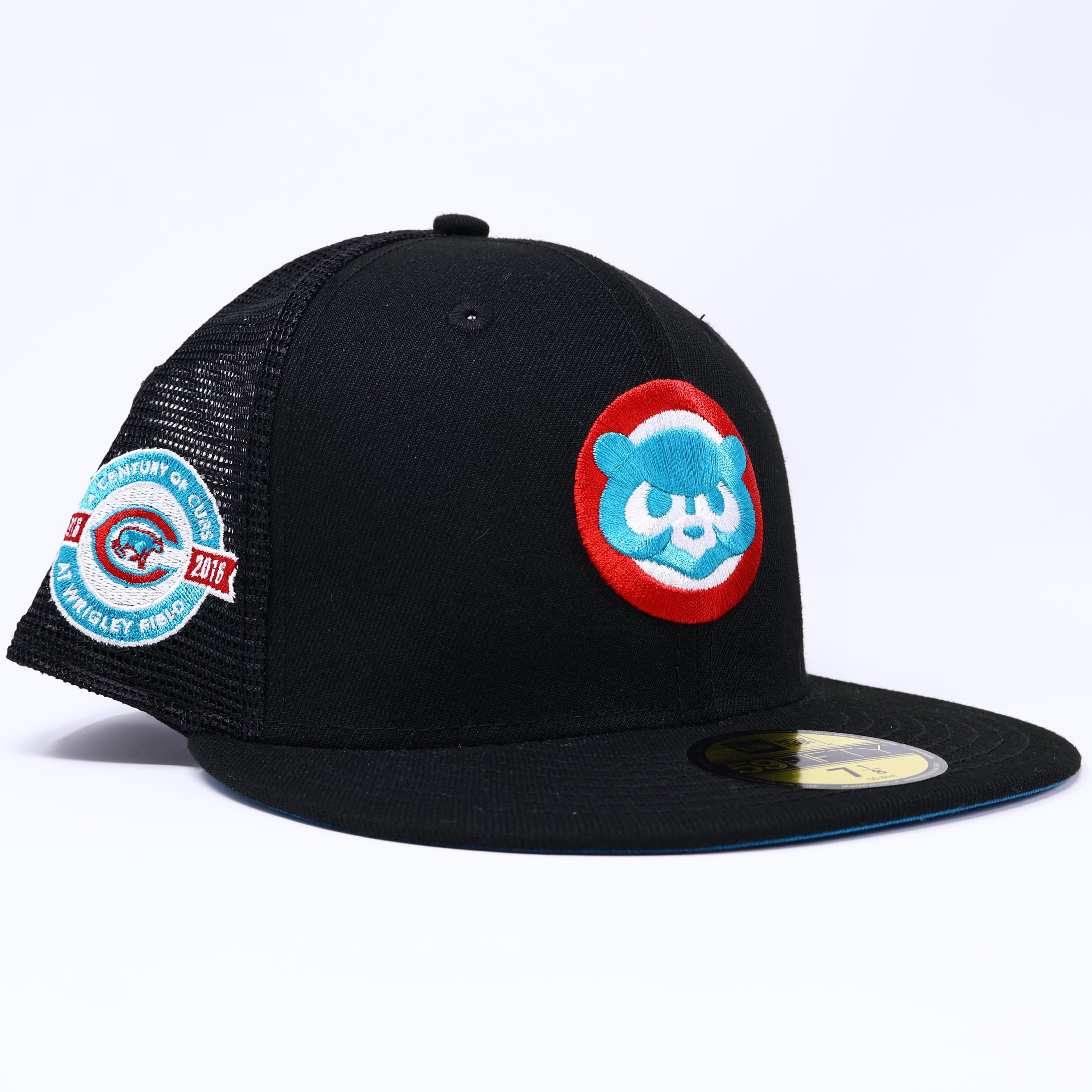 NWT 1/8 Black Trucker Chicago Cubs Wrigley Field 59fifty New Era Fitted Hat Cap