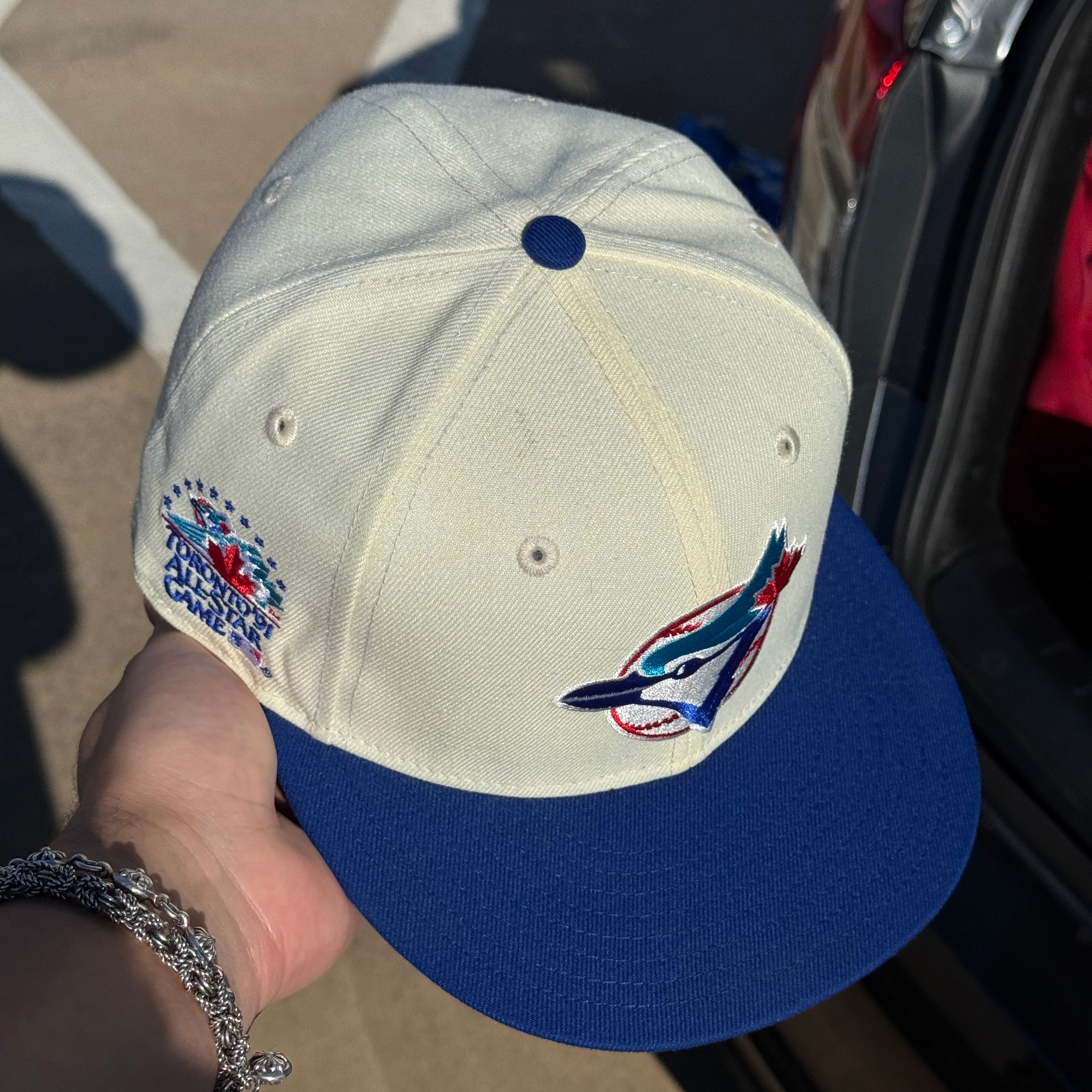 USED 1/2 Chrome Toronto Blue Jays 1991 All Star Game 59fifty New Era Fitted Hat Cap