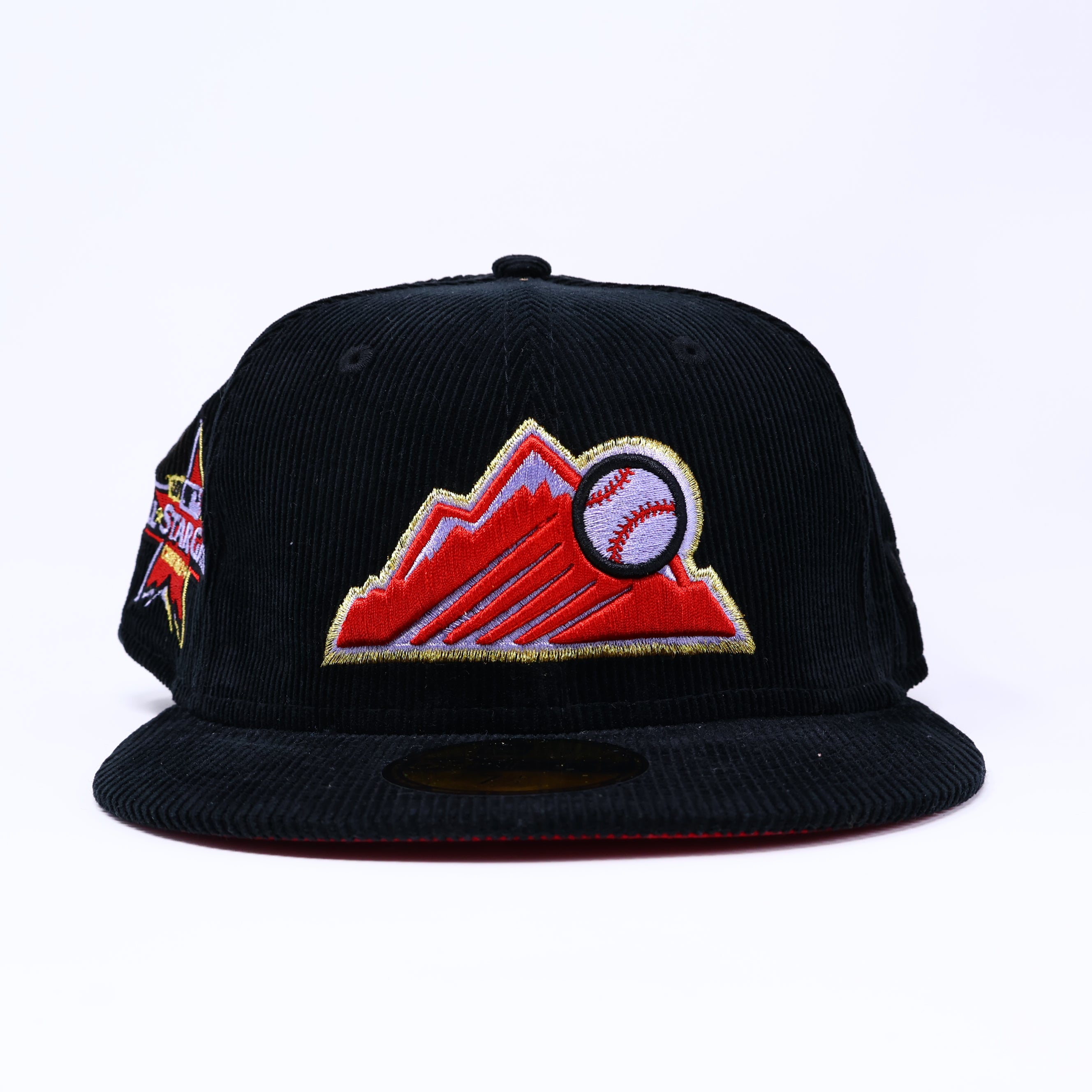 NEW 1/4 Black Corduroy Colorado Rockies 2021 All Star Game 59fifty New Era Fitted Hat Cap
