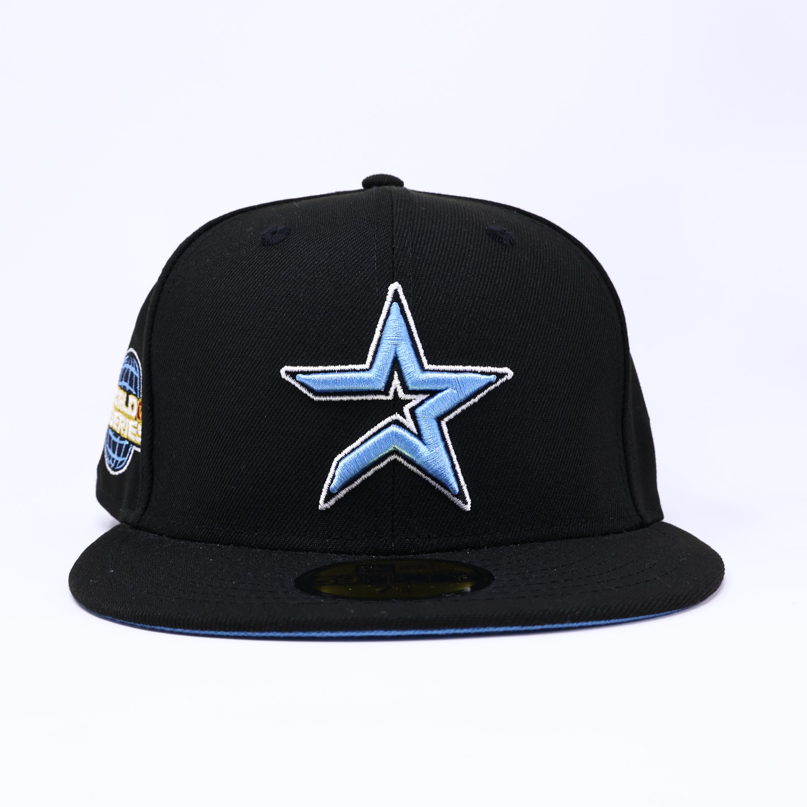 NWT 1/8 Black Houston Astros 2005 World Series Icy Blue 59fifty New Era Fitted Cap Hat