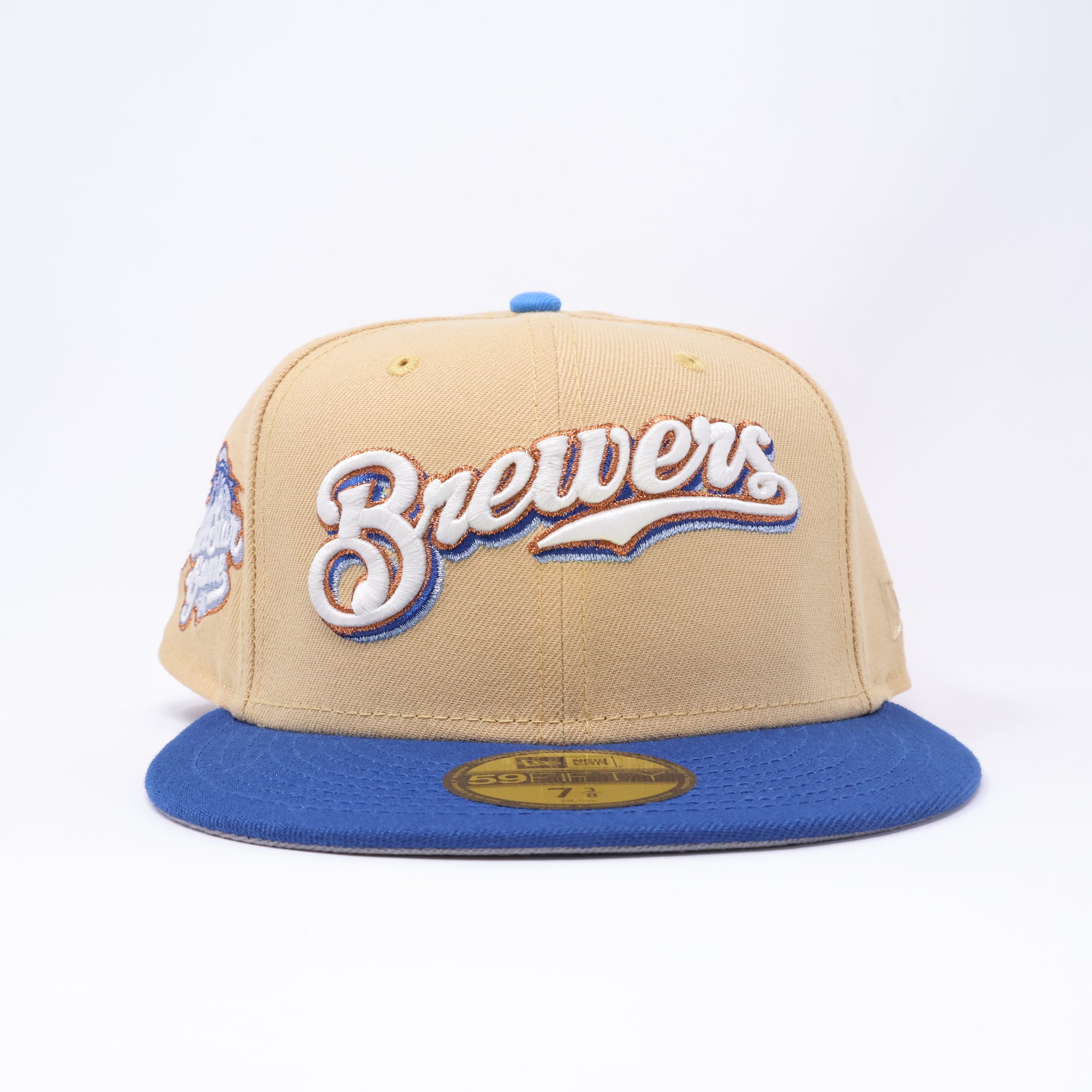 NWT 3/8 Khaki Milwaukee Brewers All-Star Game 59fifty New Era Fitted Hat Cap