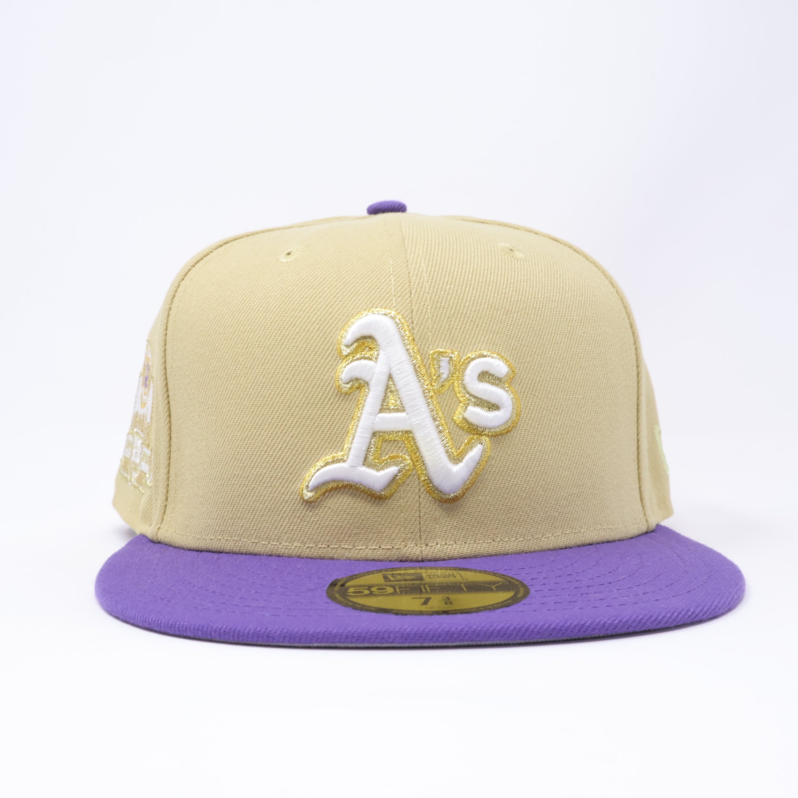 NWT 3/8 Khaki Oakland Athletics 40th Anniversary 59fifty New Era Fitted Hat Cap