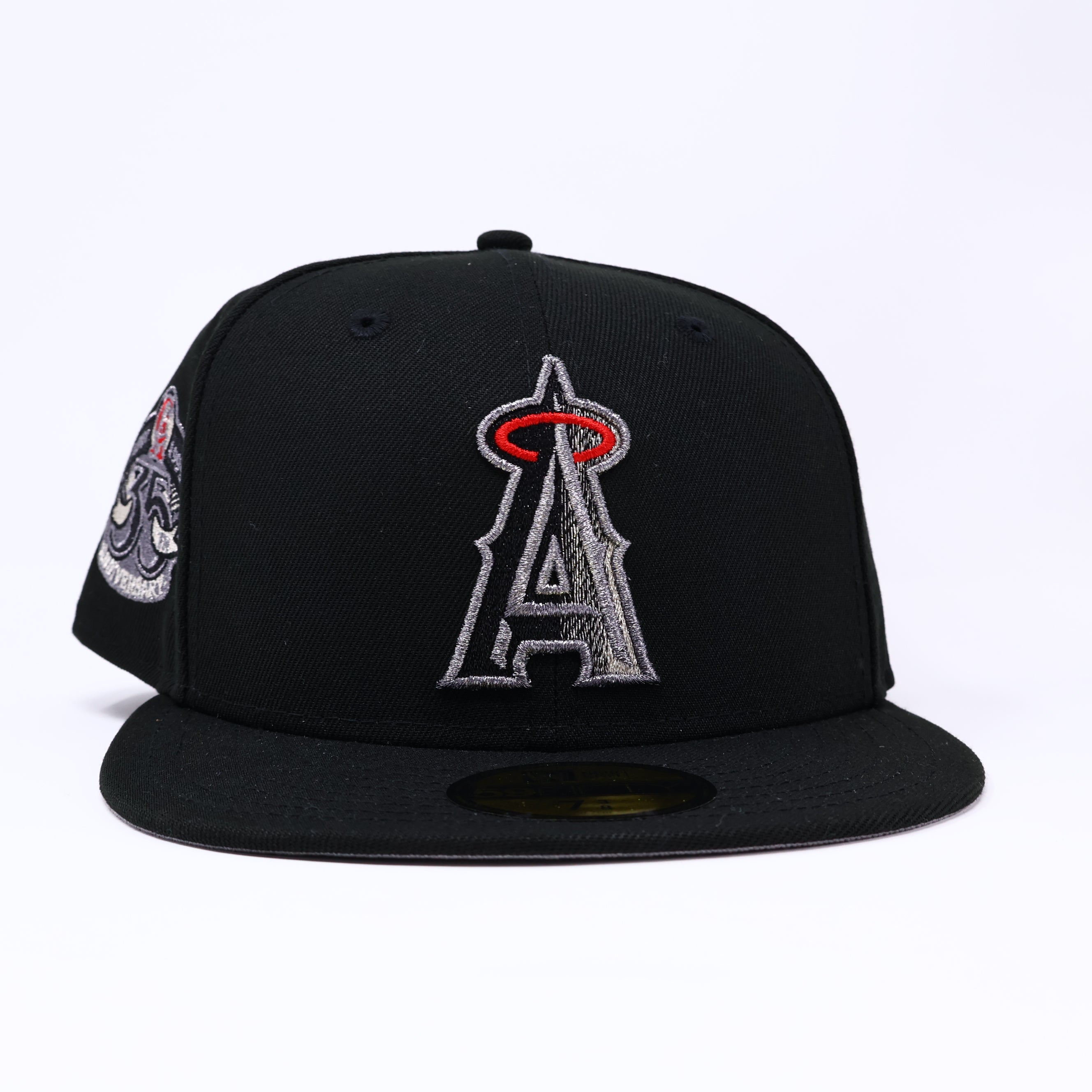 NWT 3/8 Black Los Angeles Angels 35th Anniversary 59fifty New Era Fitted Hat Cap