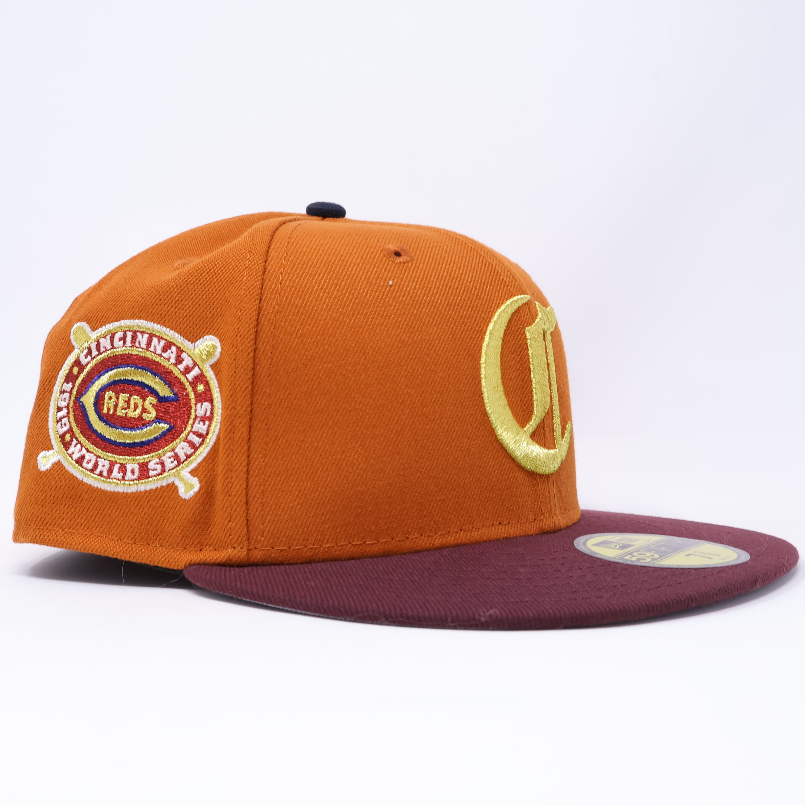 NWT 3/8 Orange Cincinnati Reds World Series 59fifty New Era Fitted Hat Cap