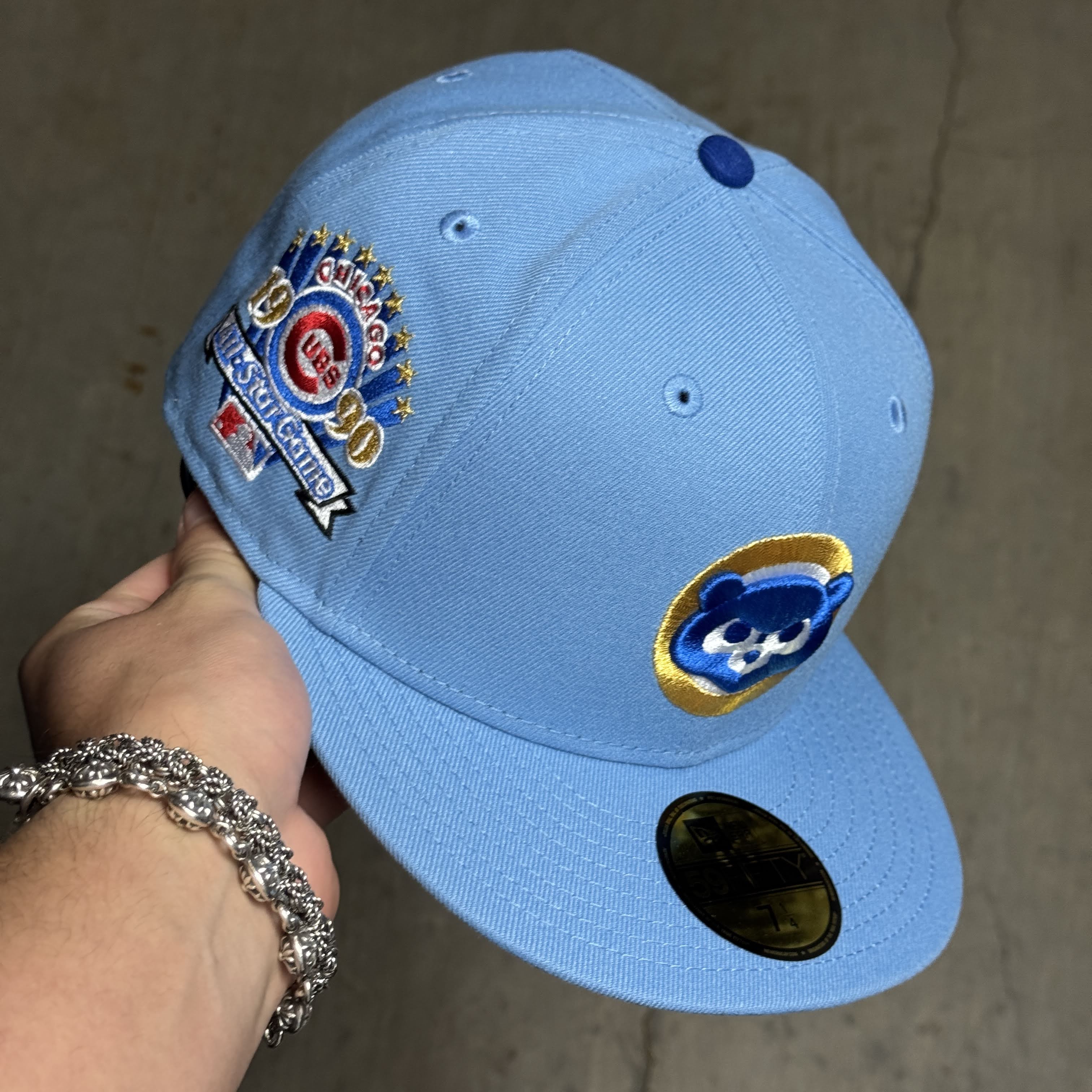 NWT 1/4 Blue Chicago Cubs 1990 All Star Game 59fifty New Era Fitted Hat Cap