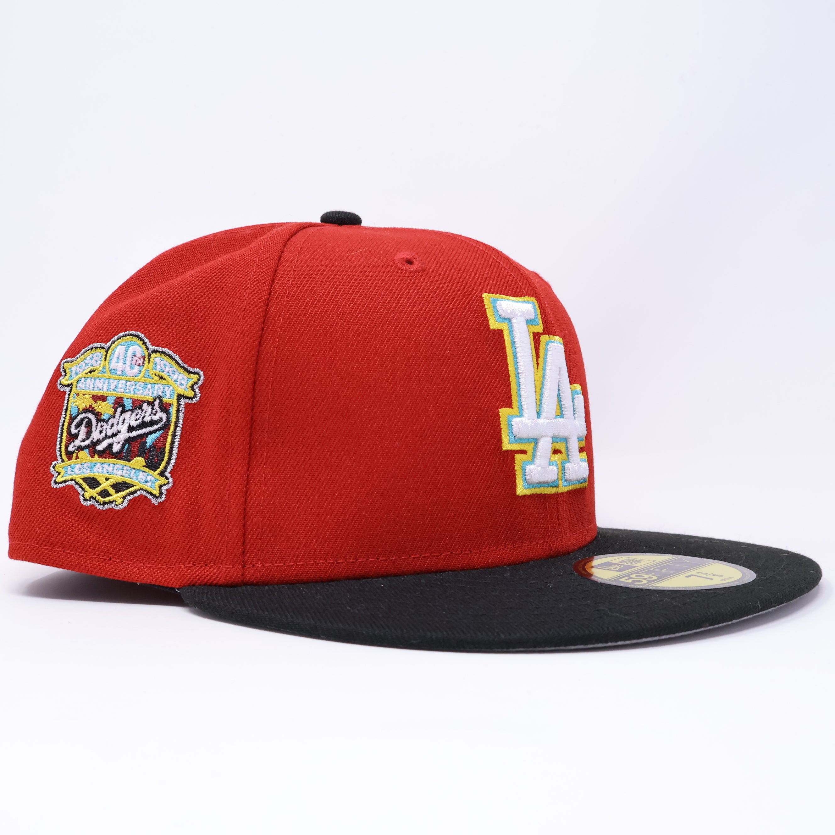 NWT 3/8 Red Los Angeles Dodgers 40th Anniversary 59fifty New Era Fitted Hat Cap