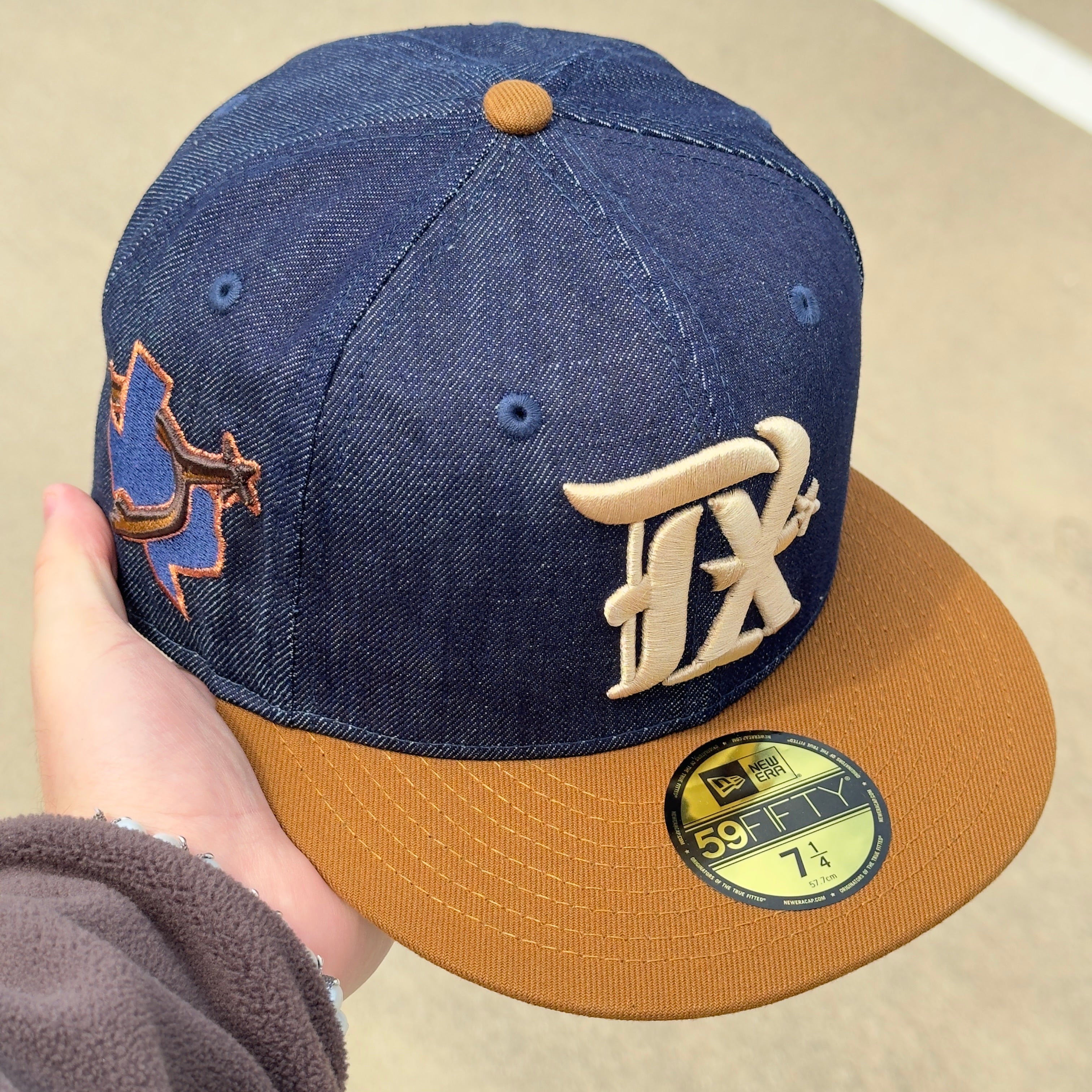 Blue Denim Texas Rangers City Connect MLB 2023 59fifty New Era Fitted Cap