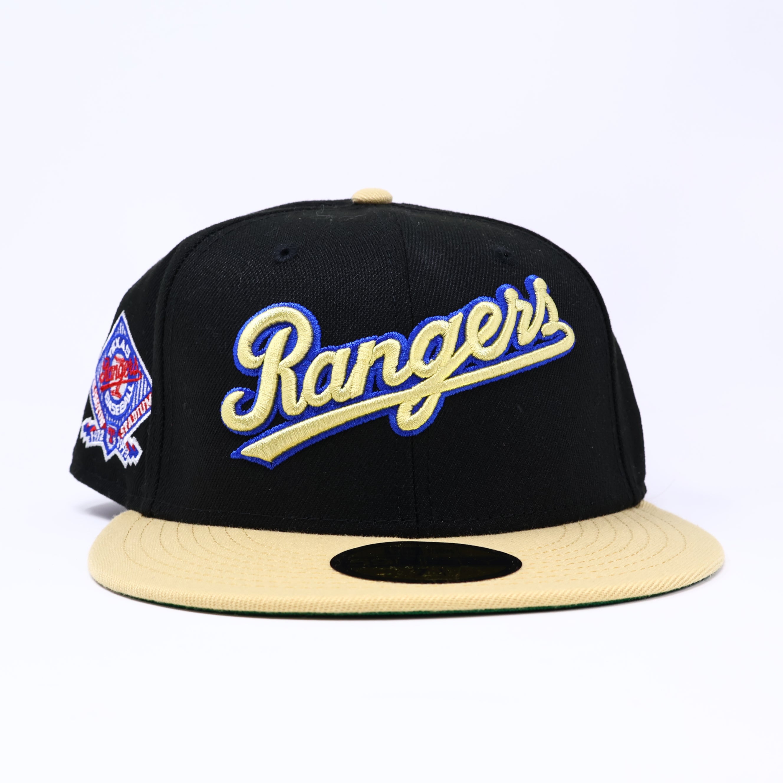 NWT 1/4 Black Dallas Texas Rangers Arlington Stadium 59fifty New Era Fitted Hat Cap