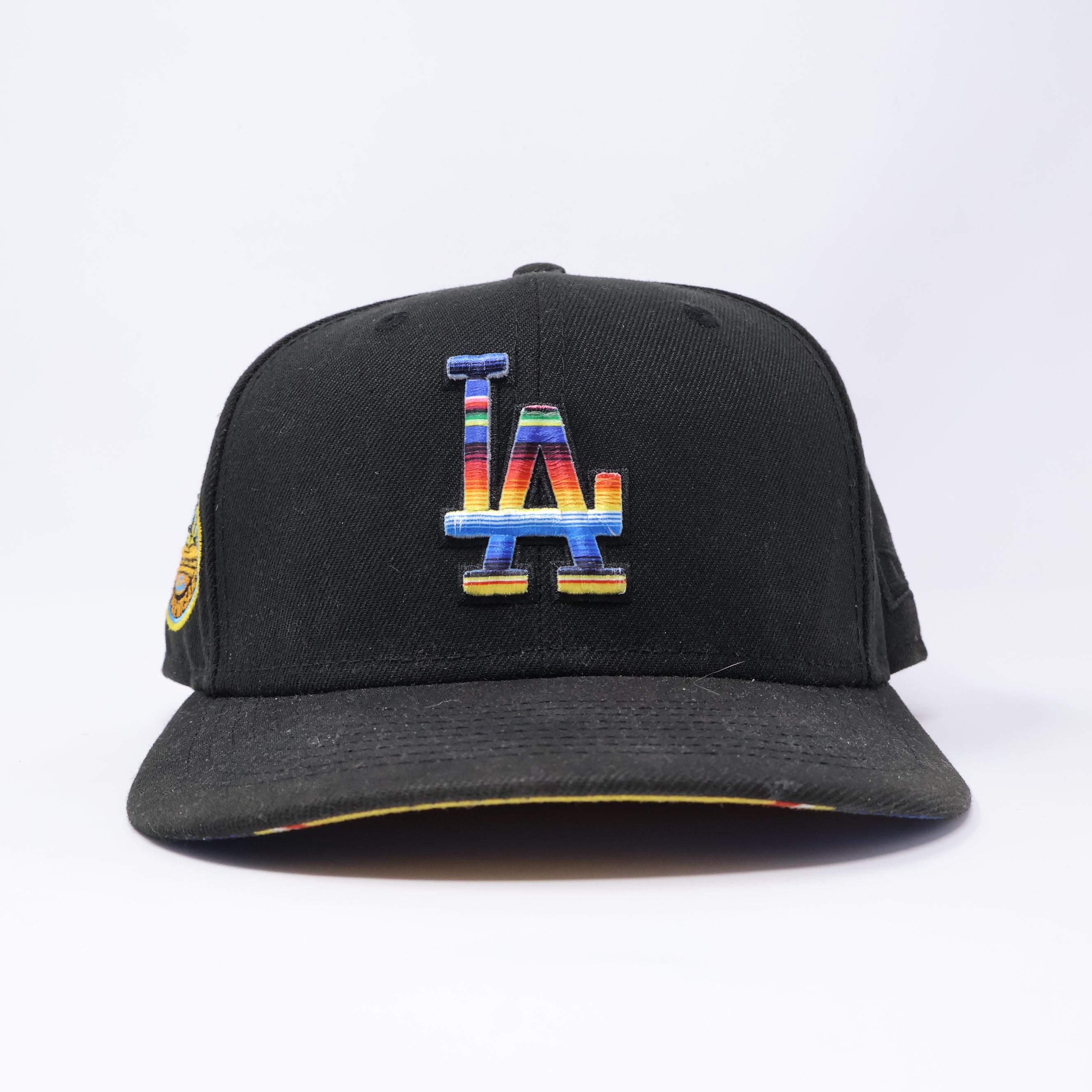 USED 3/4 Black Los Angeles Dodgers 50th Anniversary 59fifty New Era Fitted Hat Cap