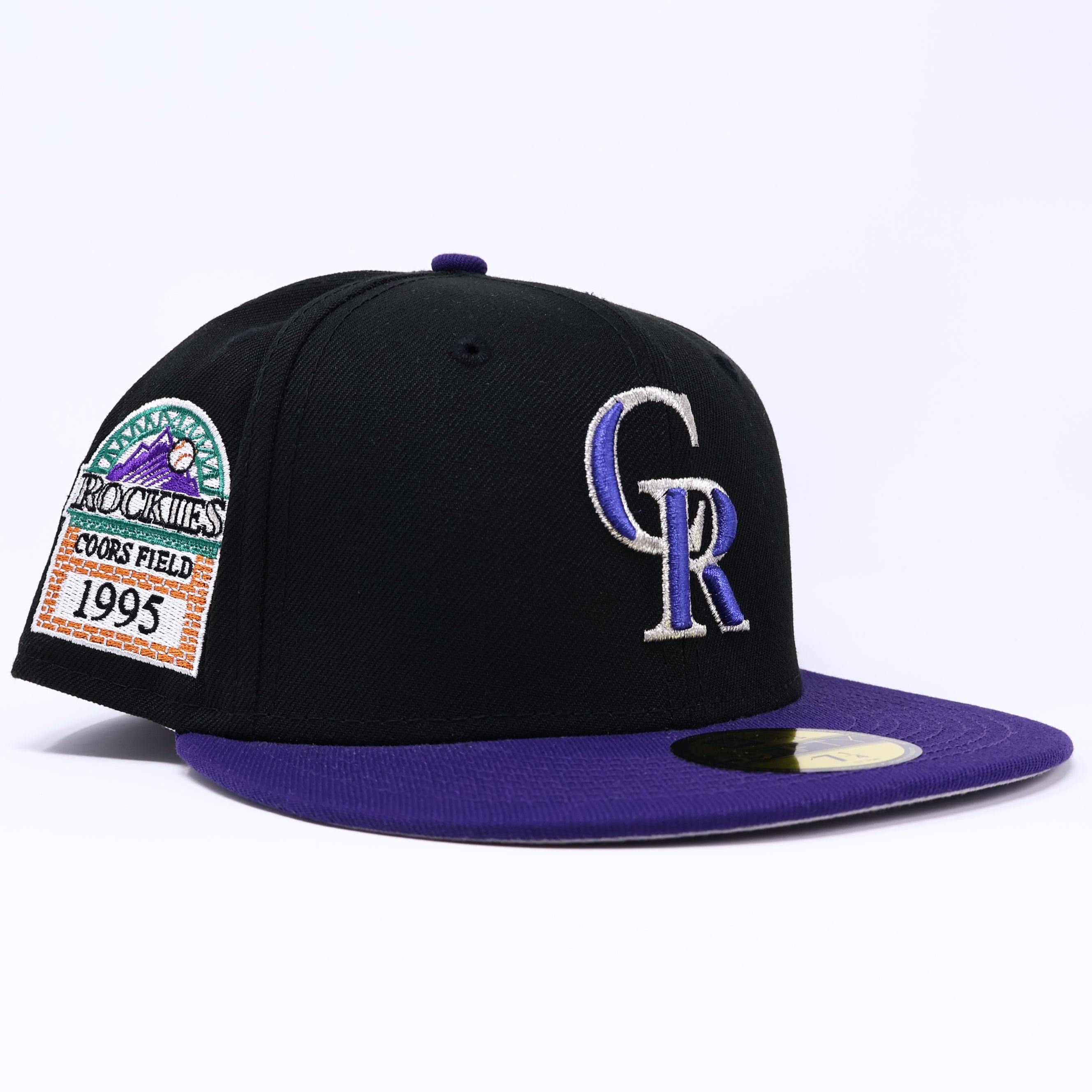 NEW 1/4 Black Colorado Rockies 1995 Coors Field Hatclub 59fifty New Era Fitted Hat Cap