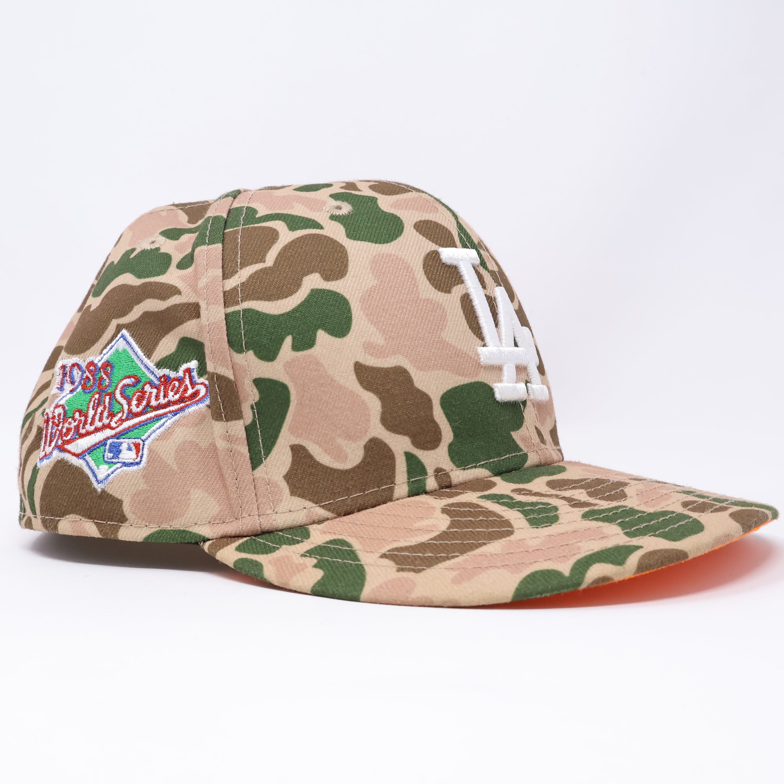 USED 3/4 Camo Los Angeles Dodgers 1988 World Series 59fifty New Era Fitted Hat Cap