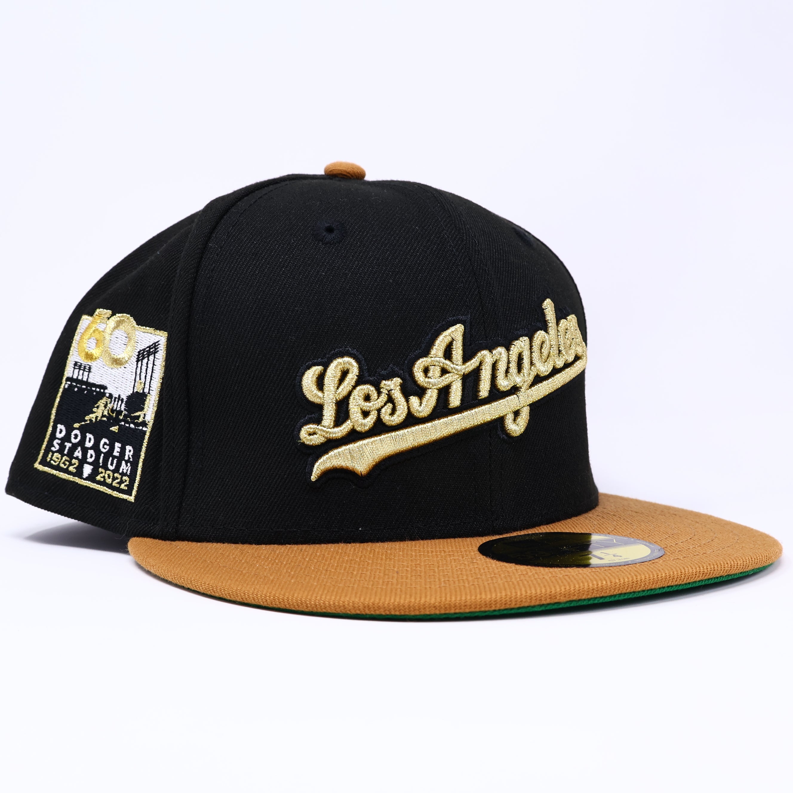 7 1/4 Black Los Angeles Dodgers 60th Anniversary 59fifty New Era Fitted Cap Hat