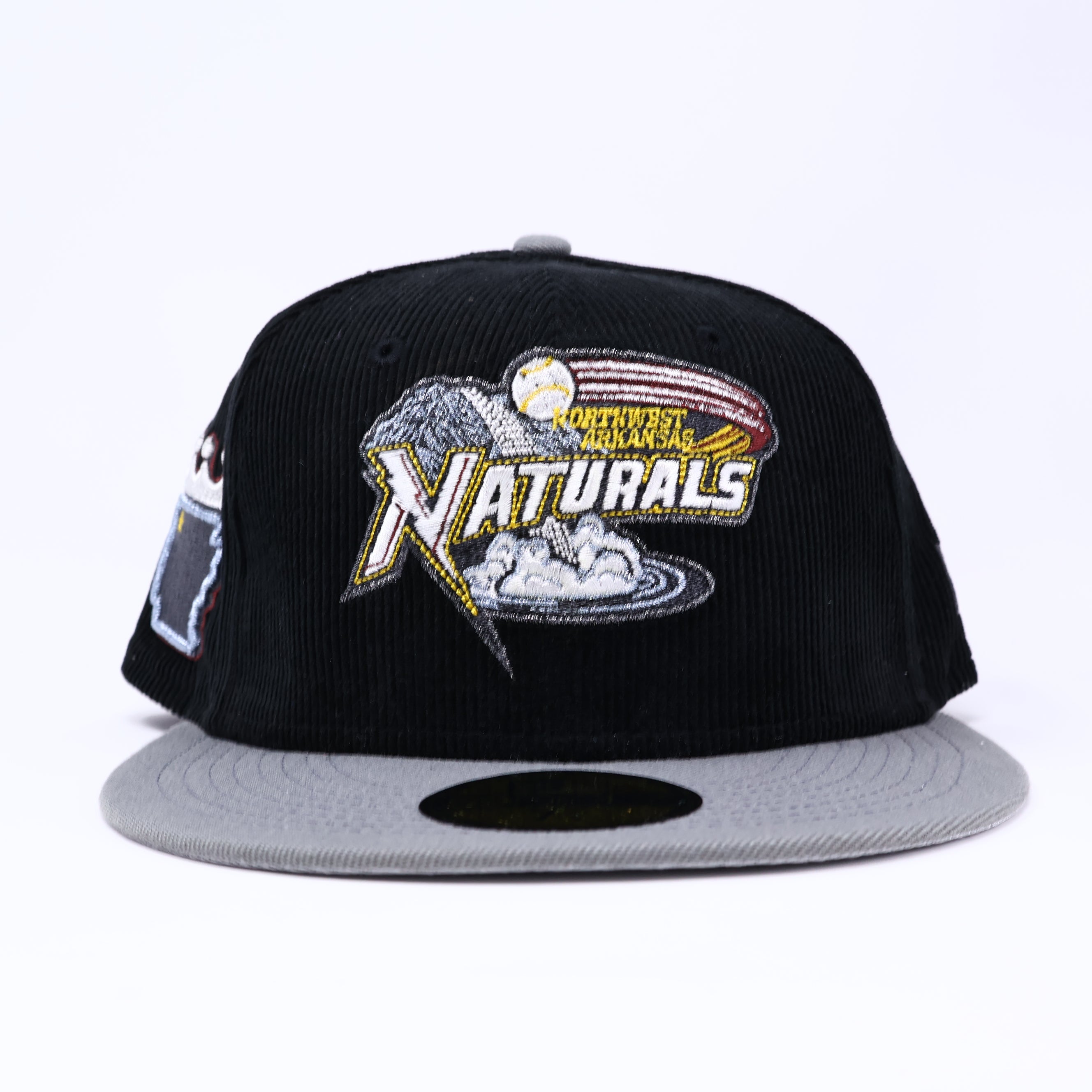 NWT 1/4 Black Corduroy Arkansas Naturals State Logo 59fifty New Era Fitted Hat Cap