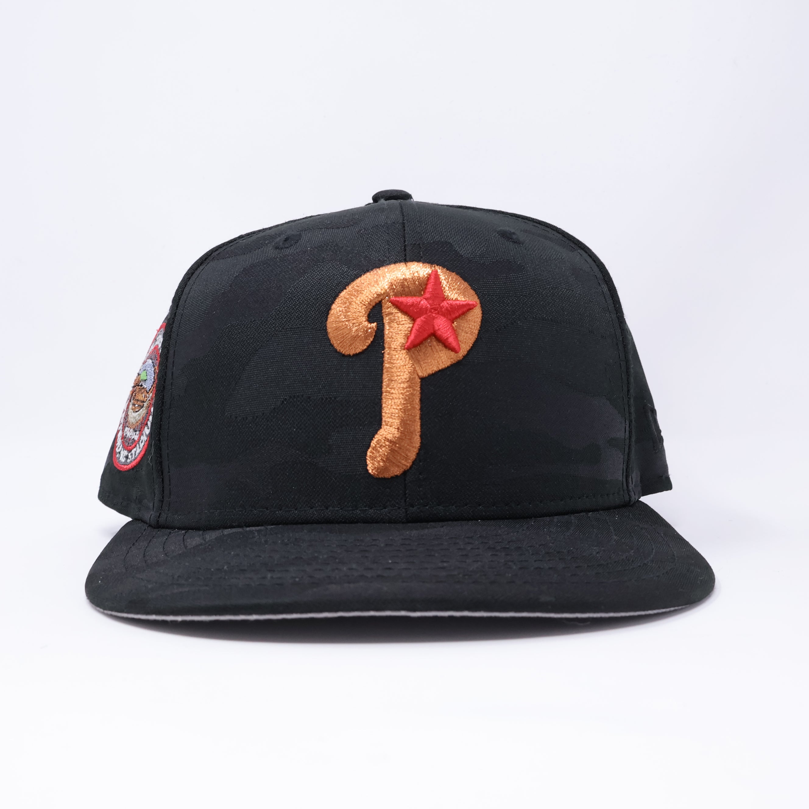 USED 3/8 Camo Philadelphia Phillies Veteran Stadium 59fifty New Era Fitted Hat Cap