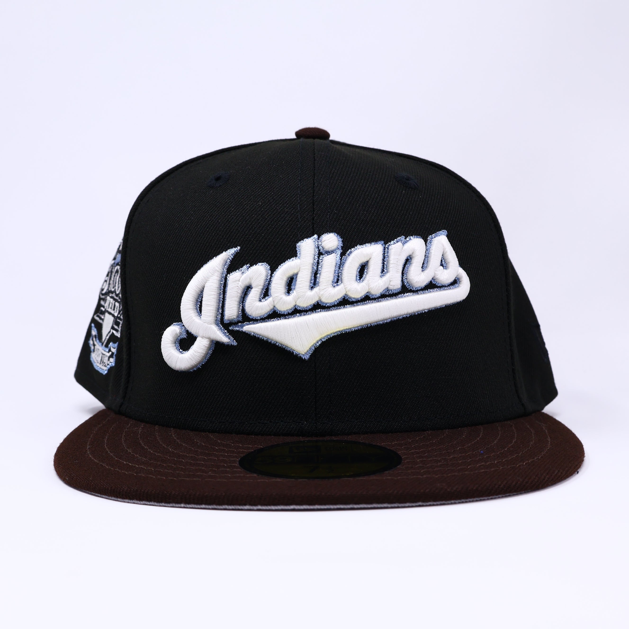 NWT 1/2 Black Cleveland Indians Jacobs Field 59fifty New Era Fitted Hat Cap