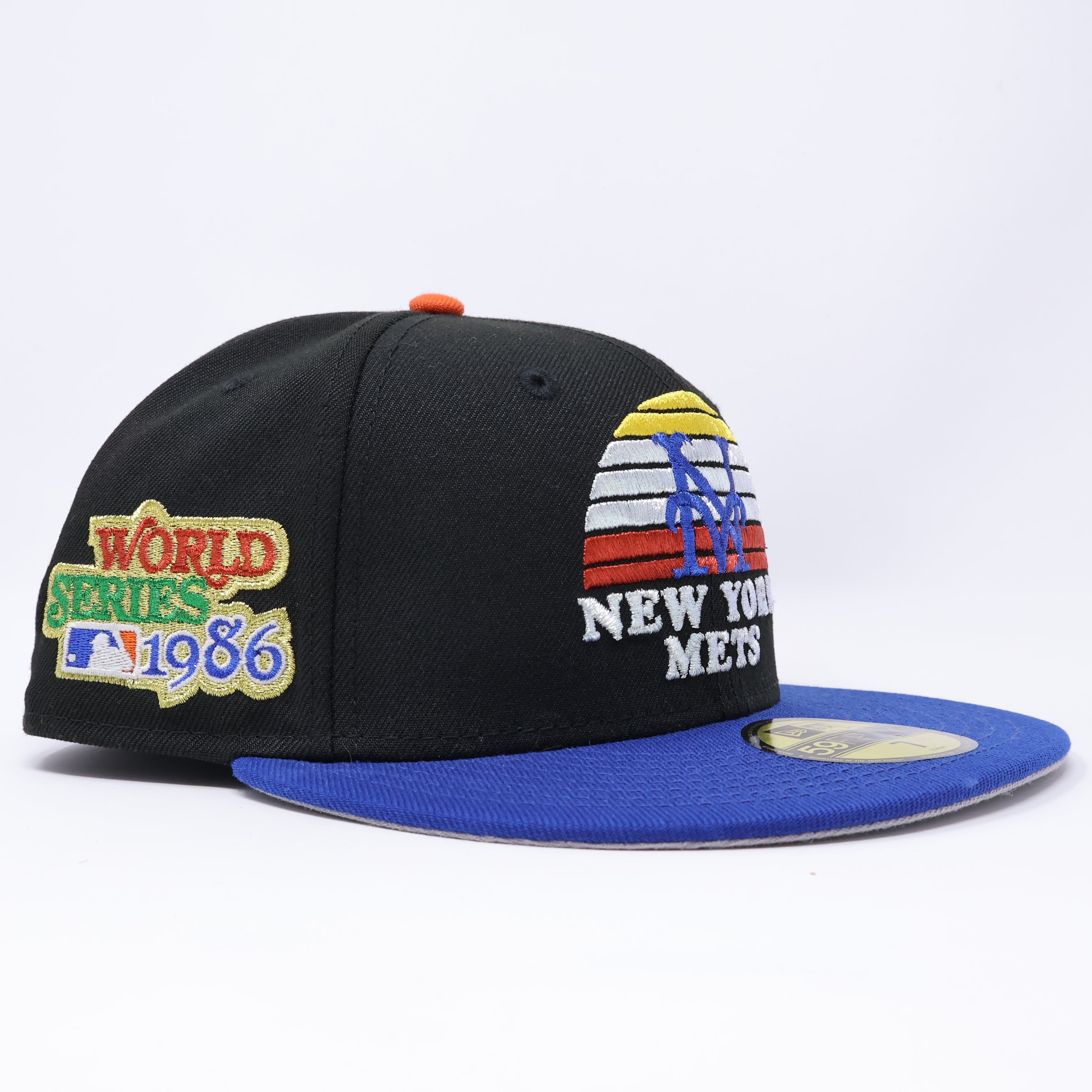 NWT 7 Black New York Mets 1986 World Series 59fifty New Era Fitted Hat Cap