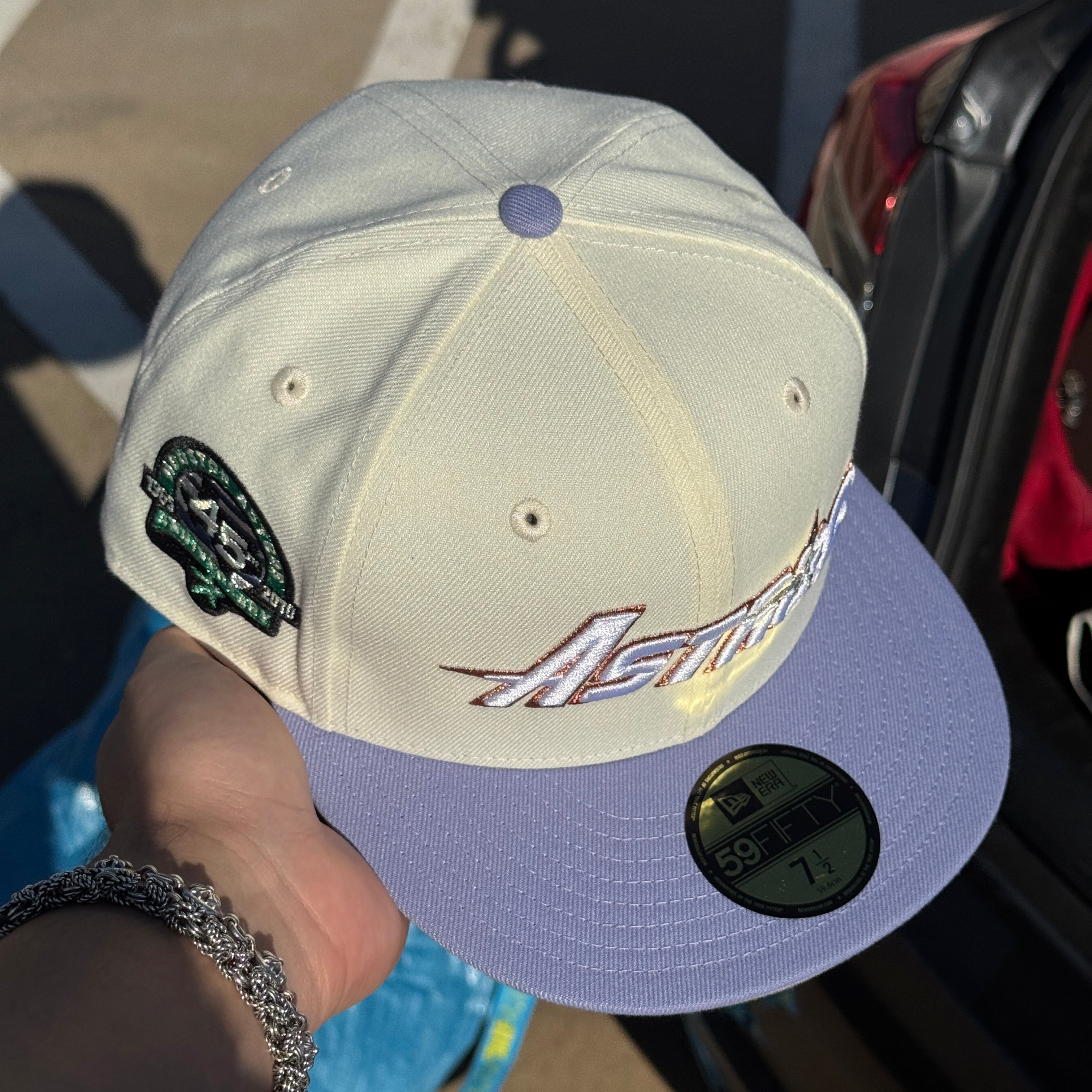 NWT 1/2 Chrome Houston Astros 45th Anniversary Great Years 59fifty New Era Fitted Hat Cap