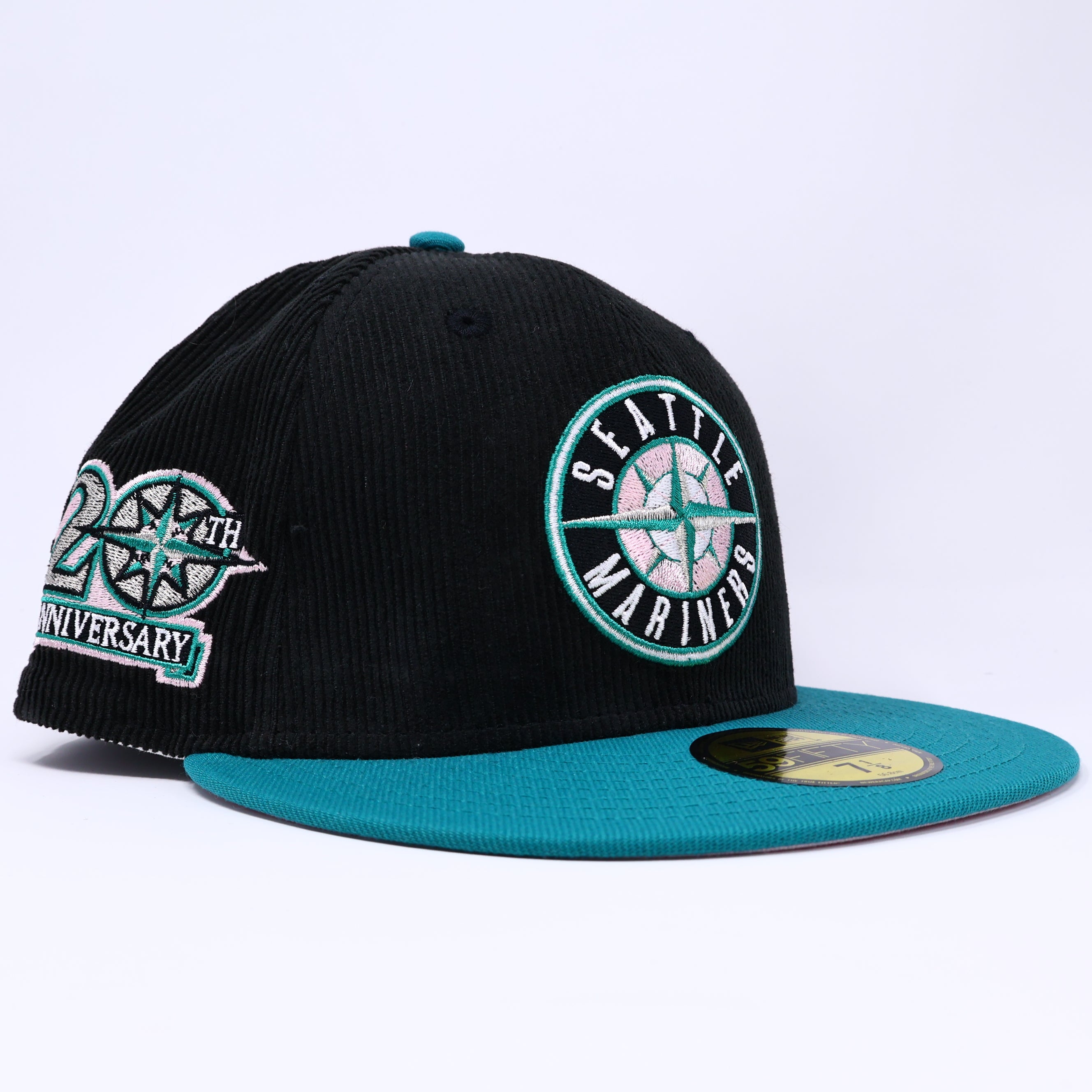 NWT 1/8 Black Seattle Mariners 20th Anniversary 59fifty New Era Fitted Hat Cap