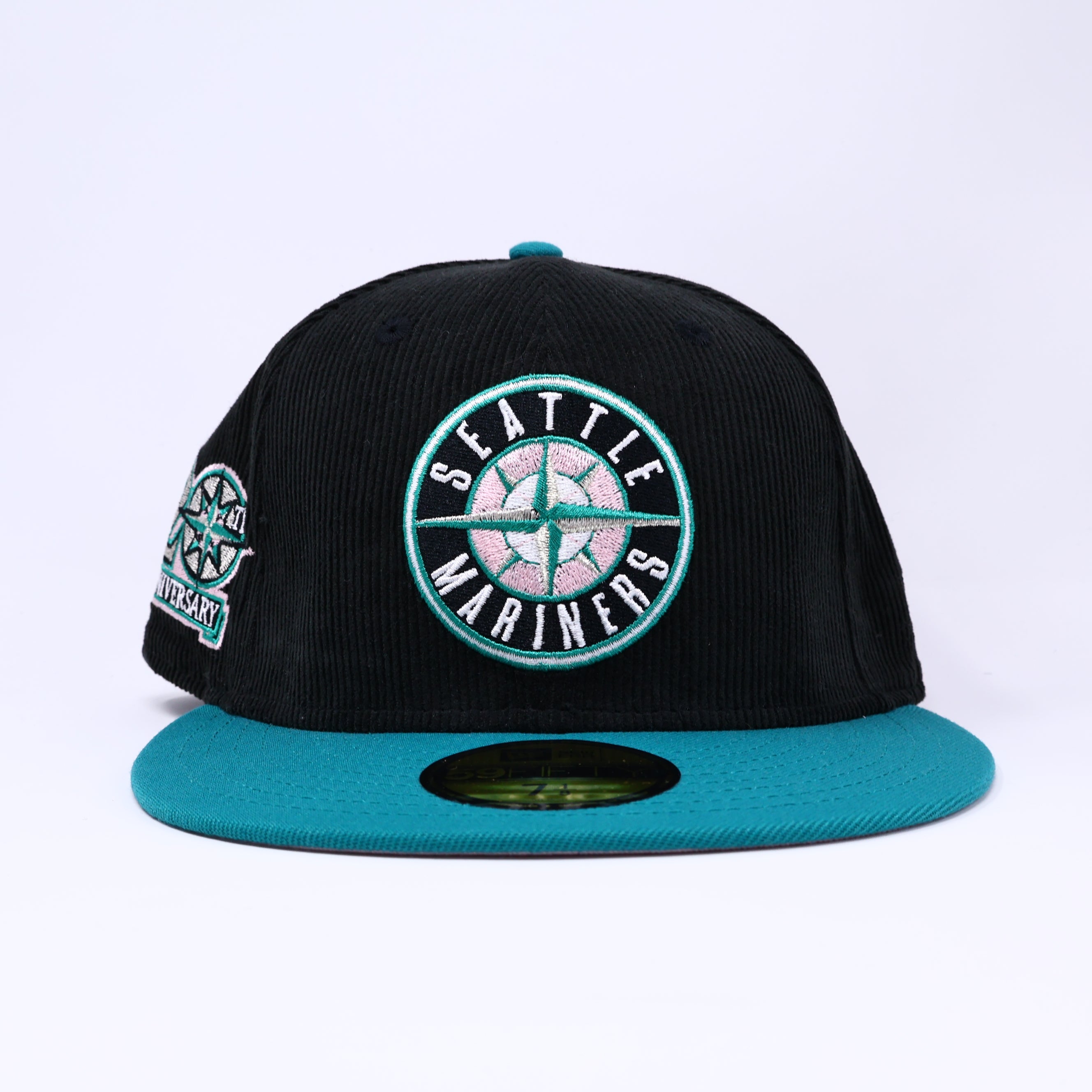 NWT 1/8 Black Seattle Mariners 20th Anniversary 59fifty New Era Fitted Hat Cap