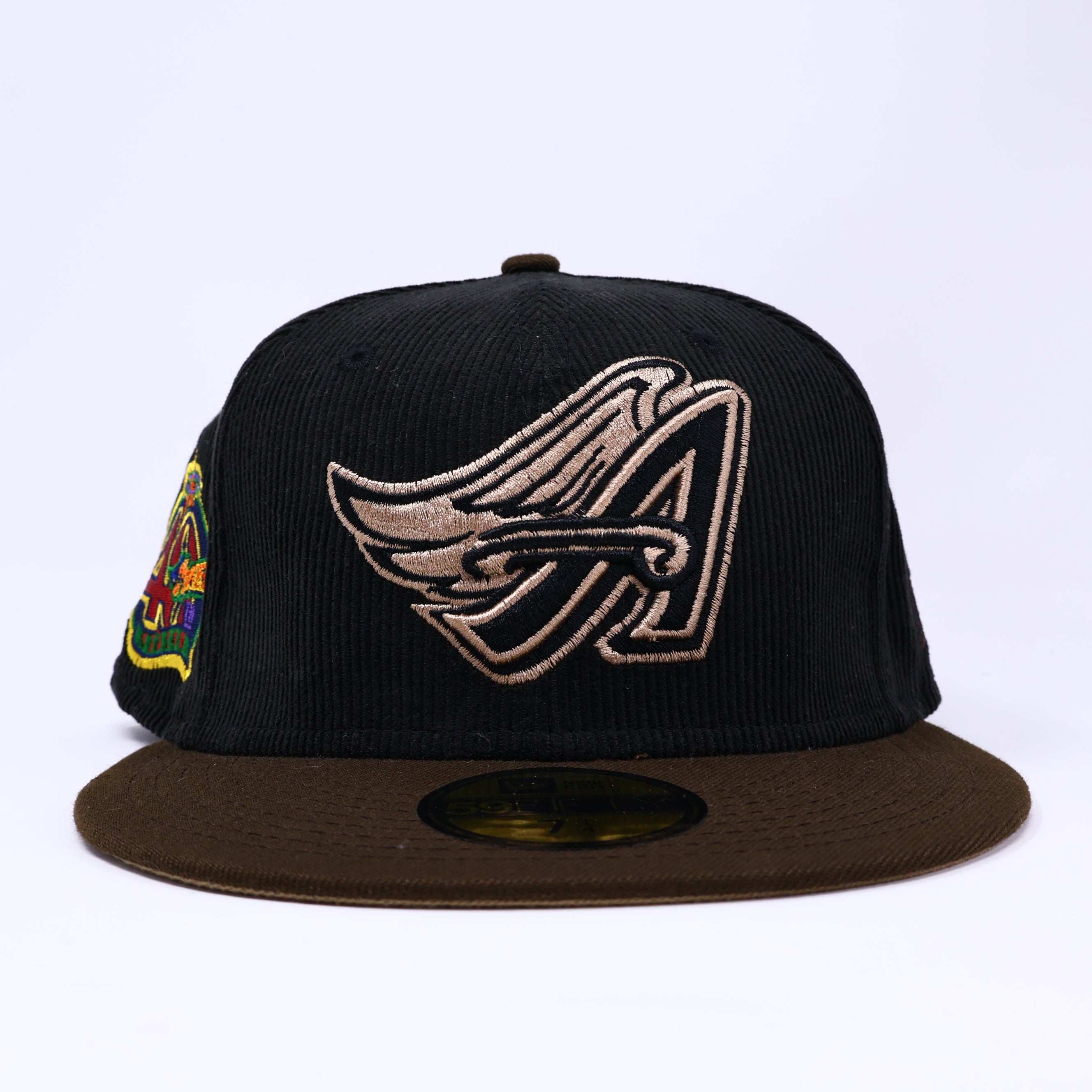 NWT 1/4 Black Los Angeles Angels 40th Season 59fifty New Era Fitted Hat Cap