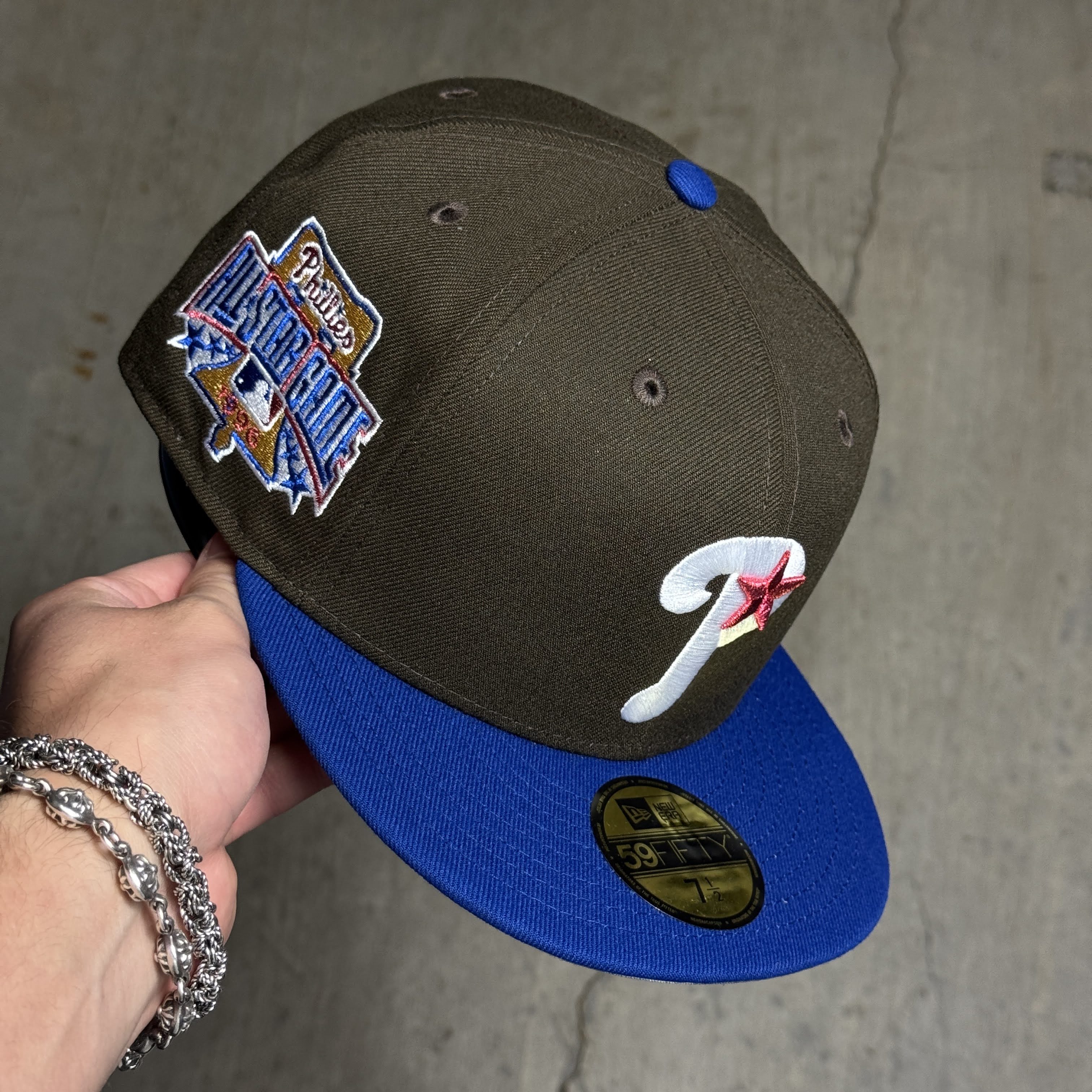 NWT 1/2 Brown Philadelphia Phillies 1996 ASG 59fifty New Era Fitted Hat Cap