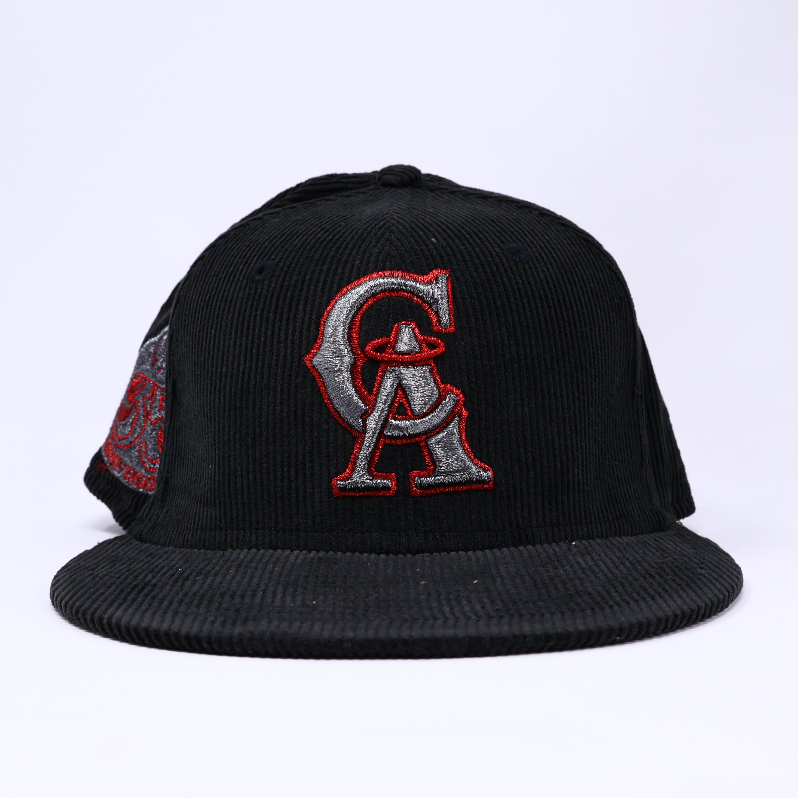 NWT 1/4 Black Los Angeles Angels 35th Anniversary 59fifty New Era Fitted Hat Cap